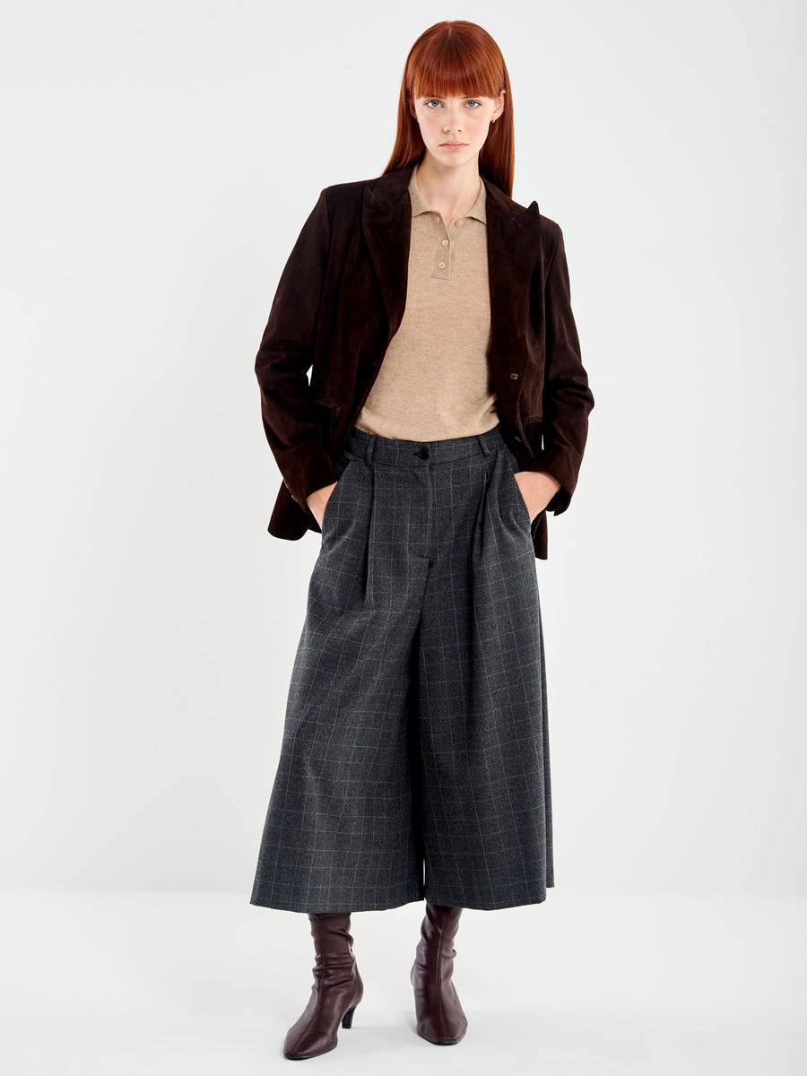 A Pieghe Vicolo Gonna A Quadri Gonna Pantalone Tessuto Quadri – Vicolo