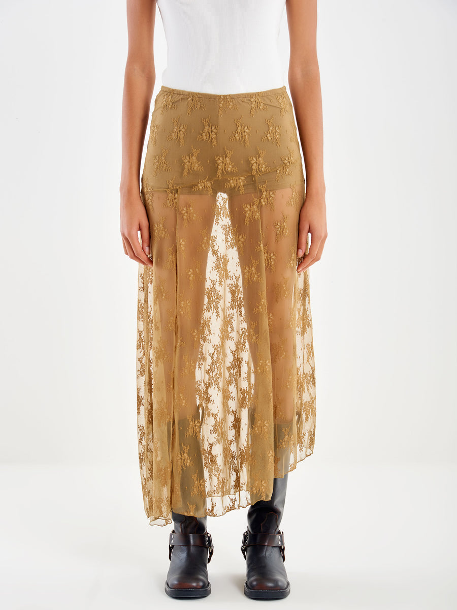 Gonna in Pizzo con Coulotte Verde Vicolo