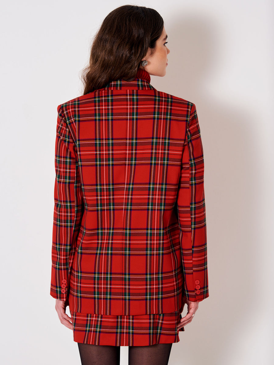 Red tartan blazer on sale dress