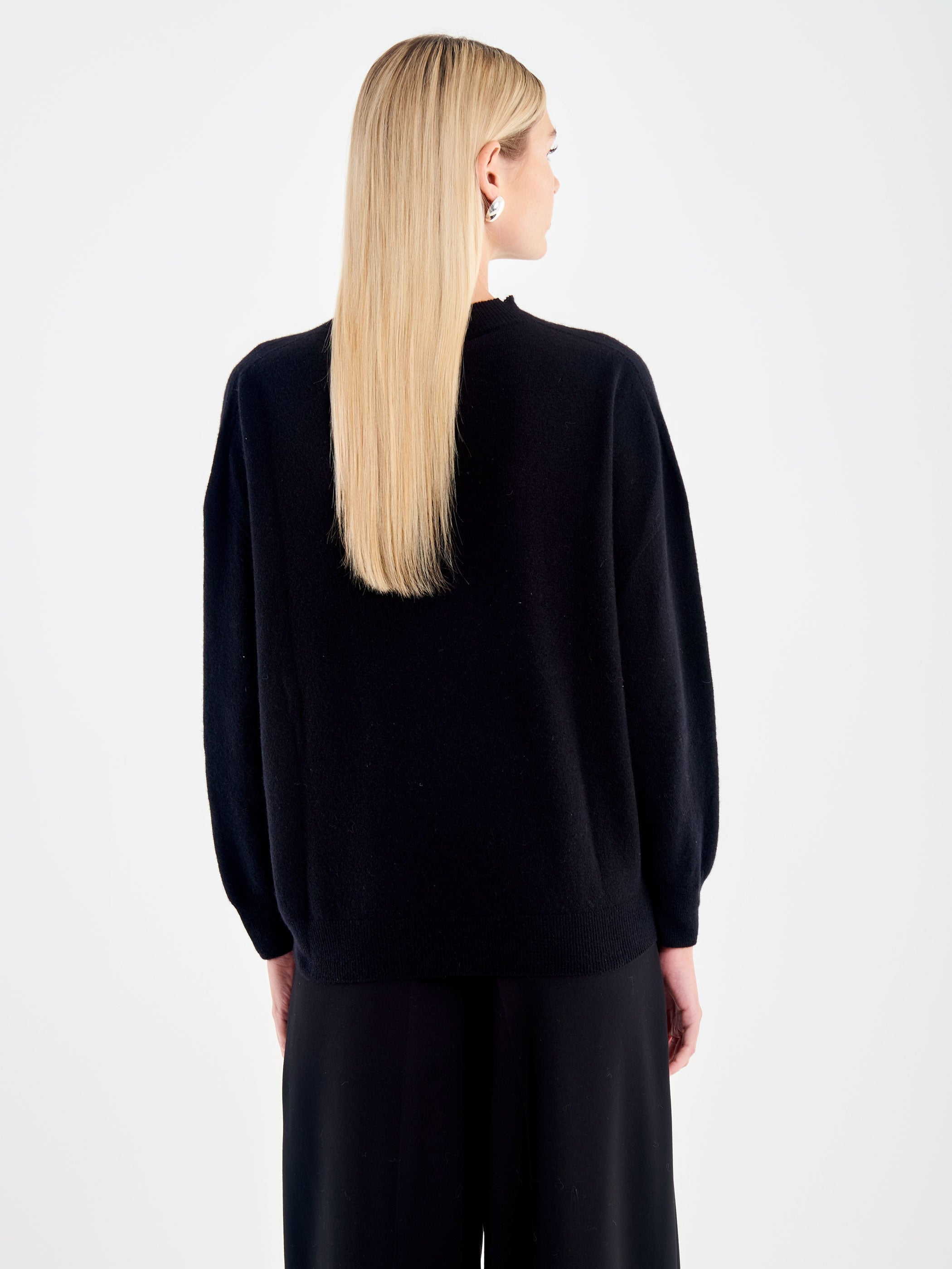 Pullover Misto Cashmere Scollo a Cratere