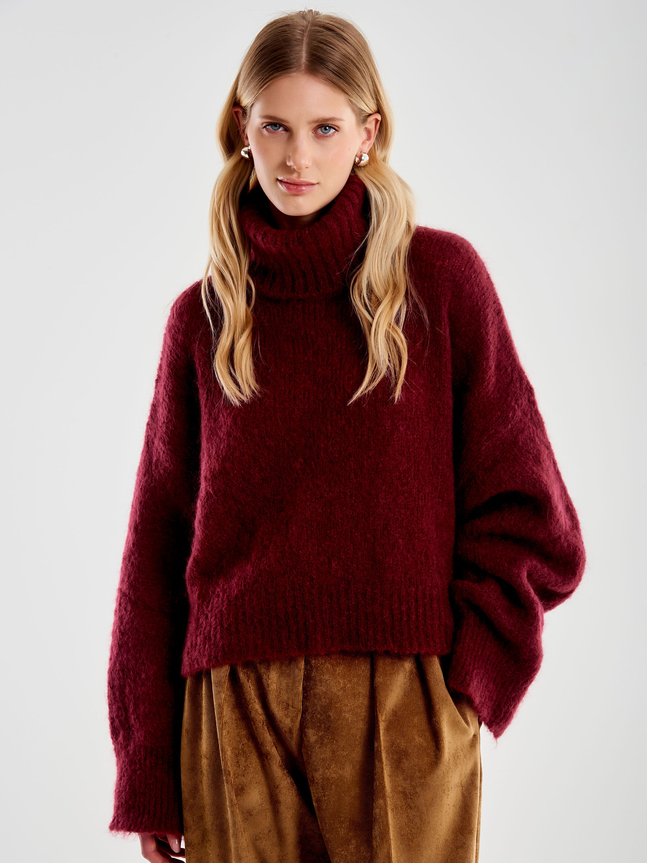 Vicolo Dolcevita Cropped Boxy Bordeaux