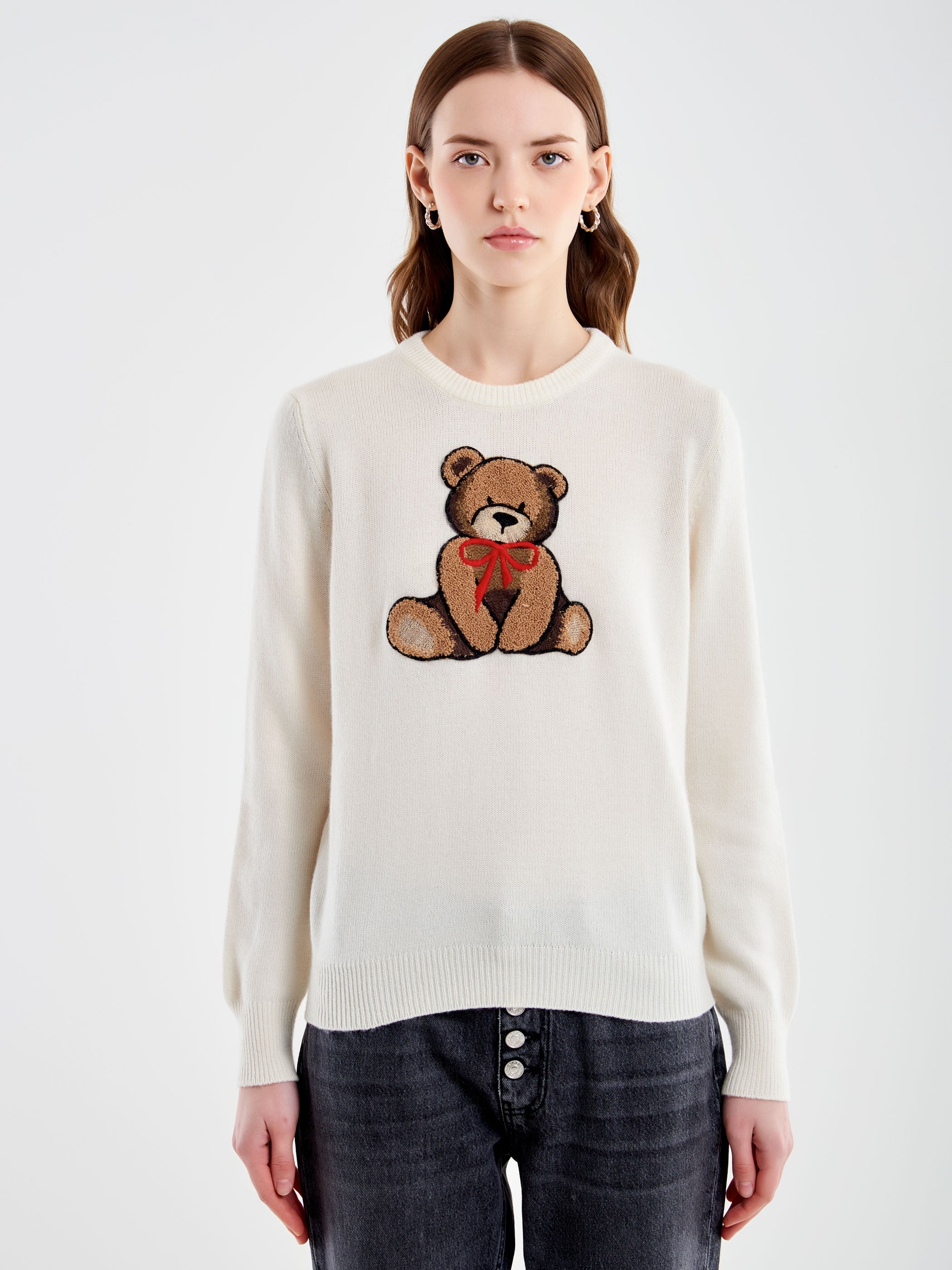 Bear jumper with bow