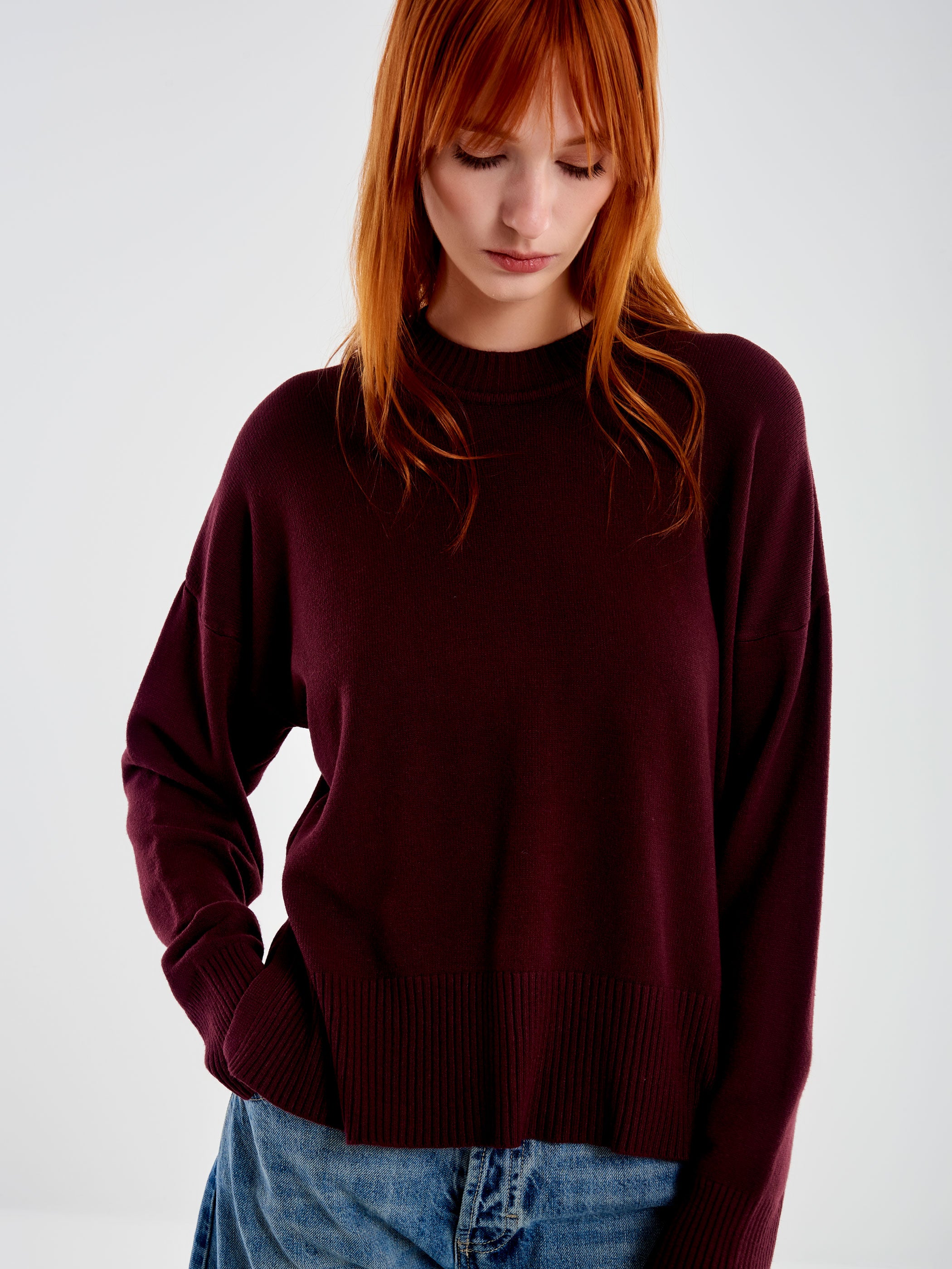 Vicolo Pull a Scatolina con Spacchi Bordeaux