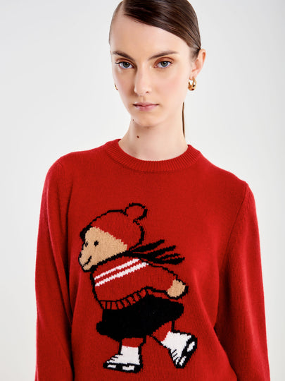 Pull con Ricamo Orsa che Pattina