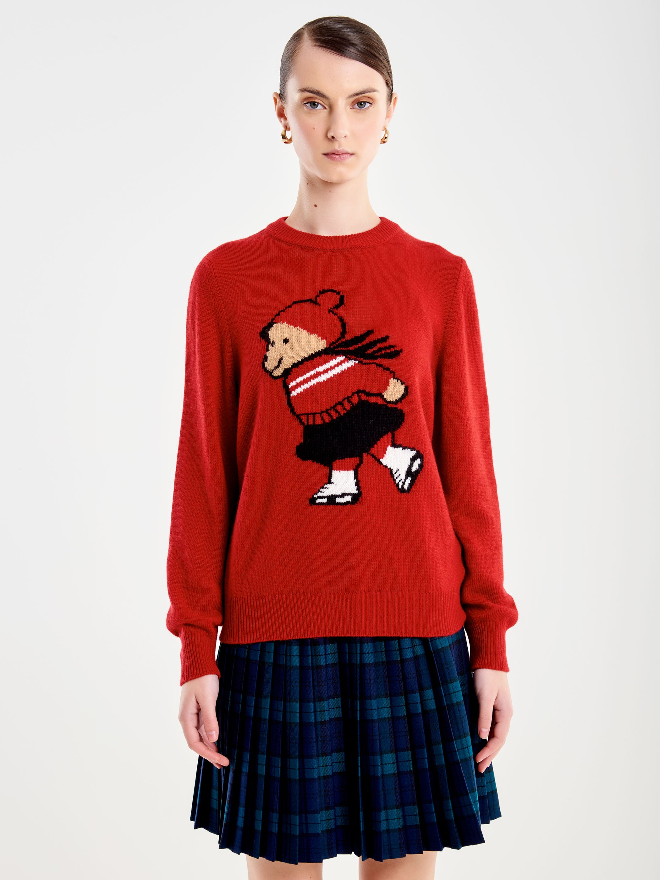 Pull con Ricamo Orsa che Pattina