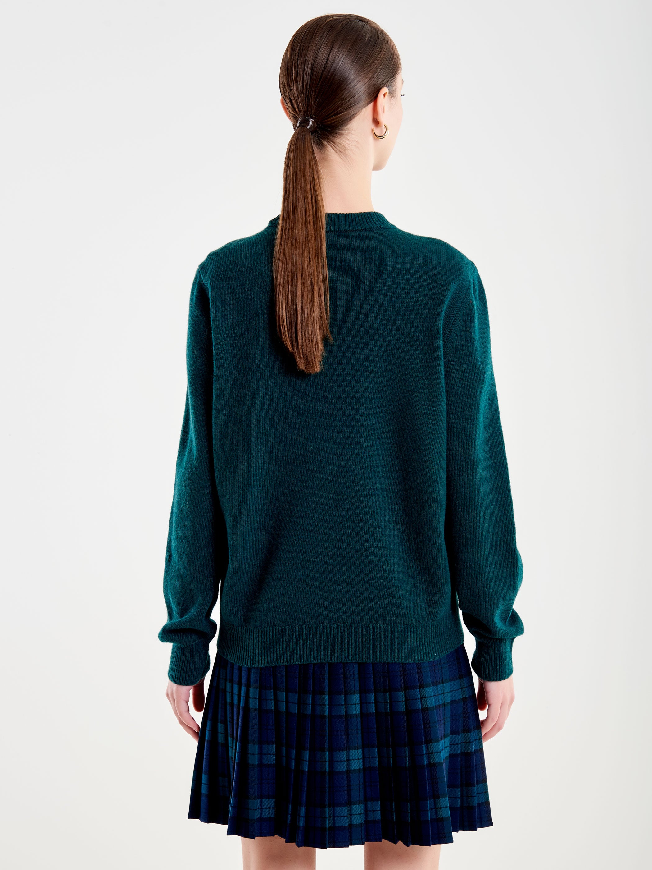 Pull con Ricamo Orso Sciatore