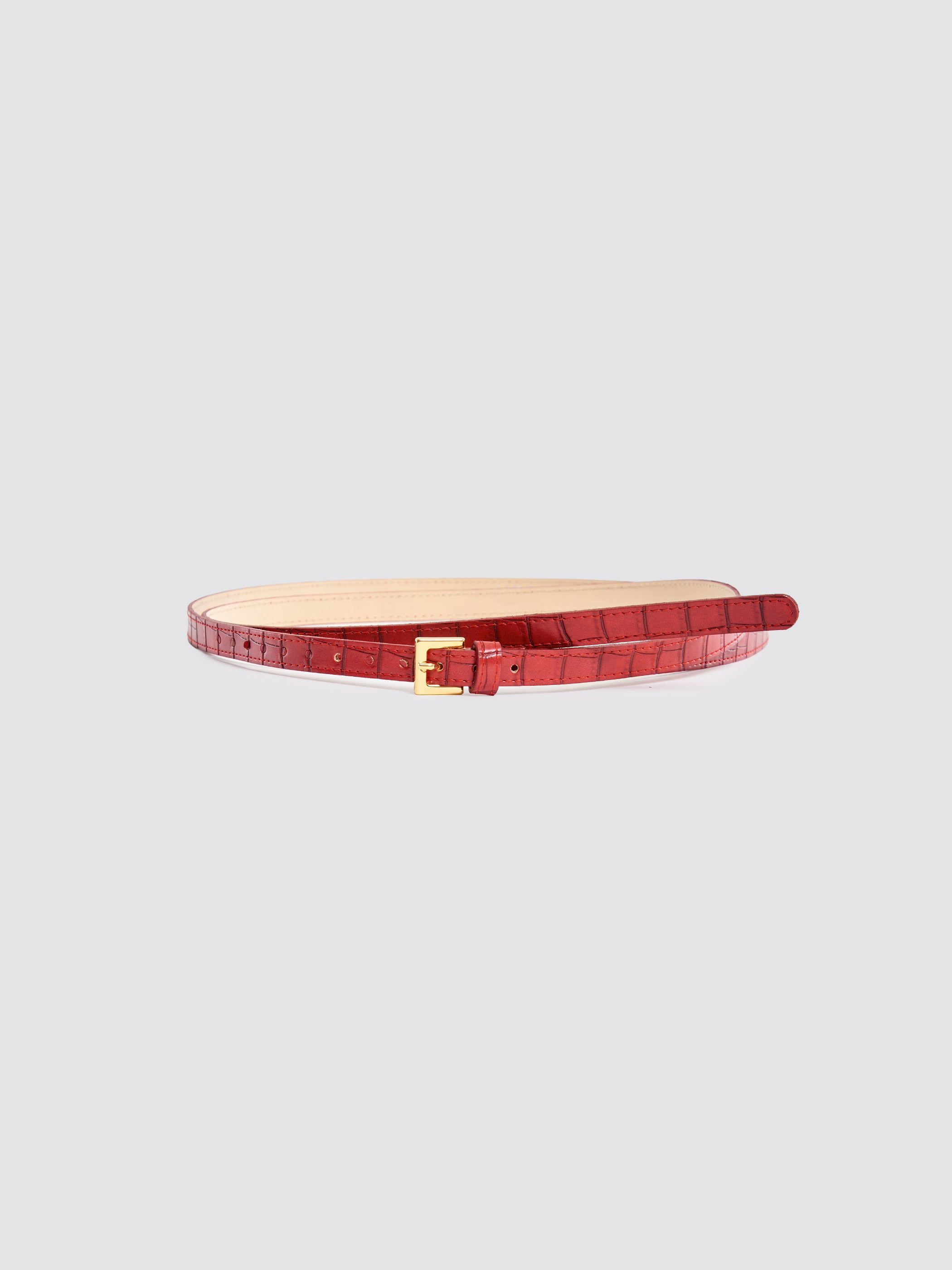Faux Leather Belt Crocodile