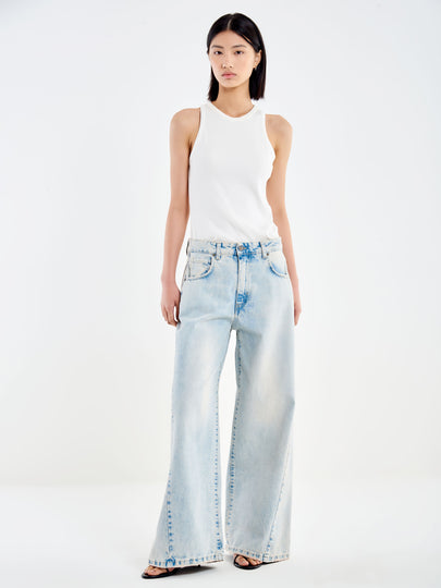 Vintage Effect Barrel Jeans