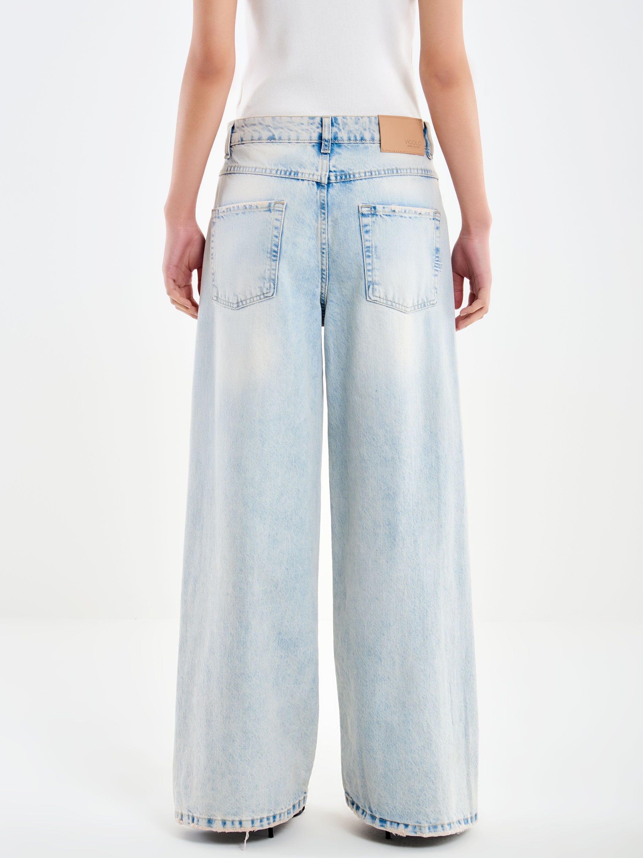 Vintage Effect Barrel Jeans