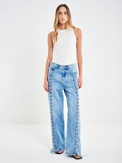 Jeans Cora con Intreccio Laterale