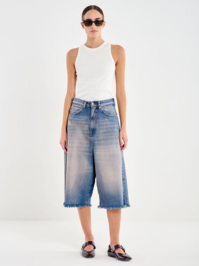 Bermuda in Denim Lavaggio rosa