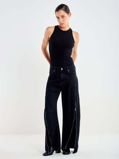 Barrel Jeans with Zip