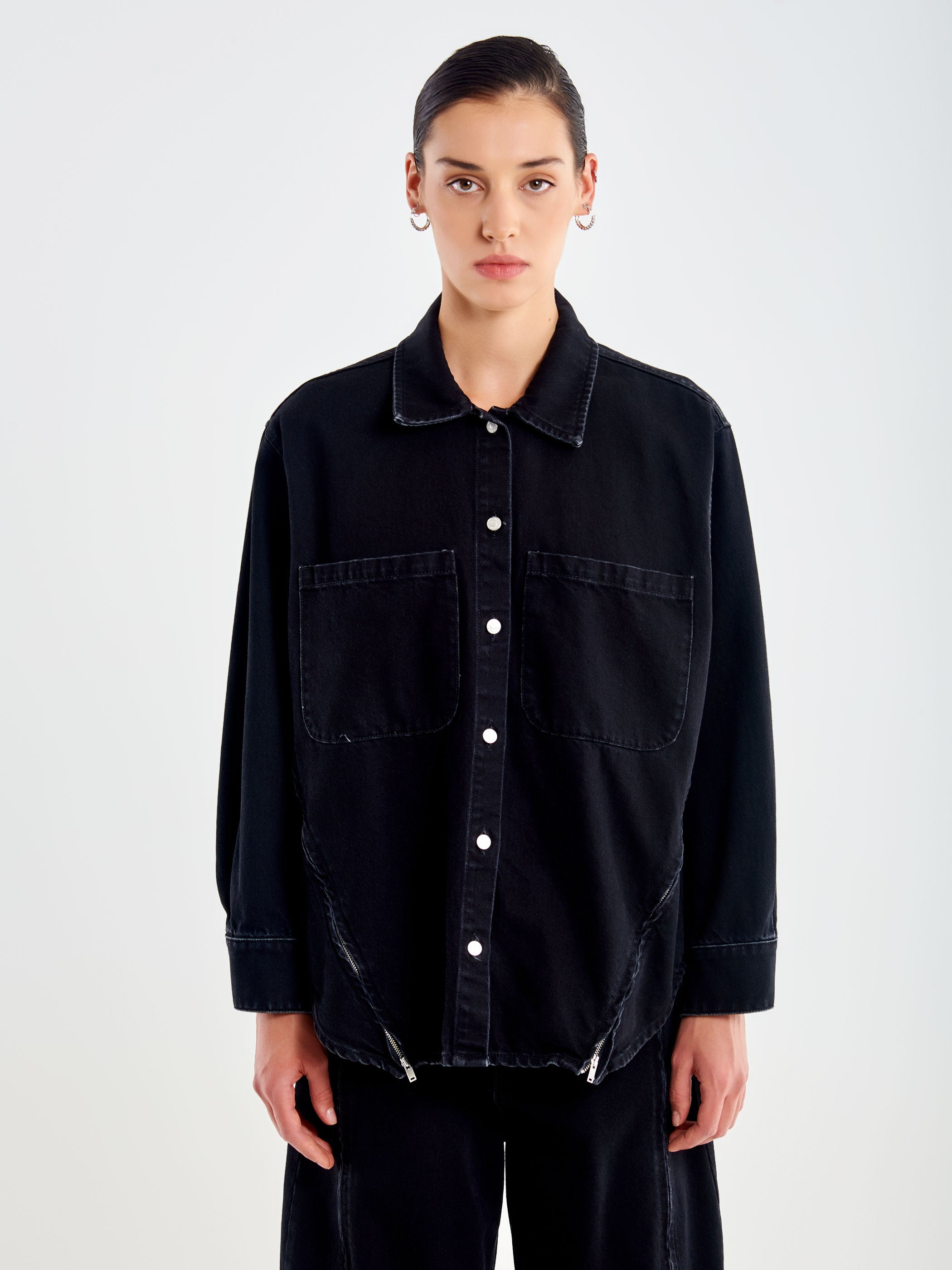 Zip-Up Denim Jacket