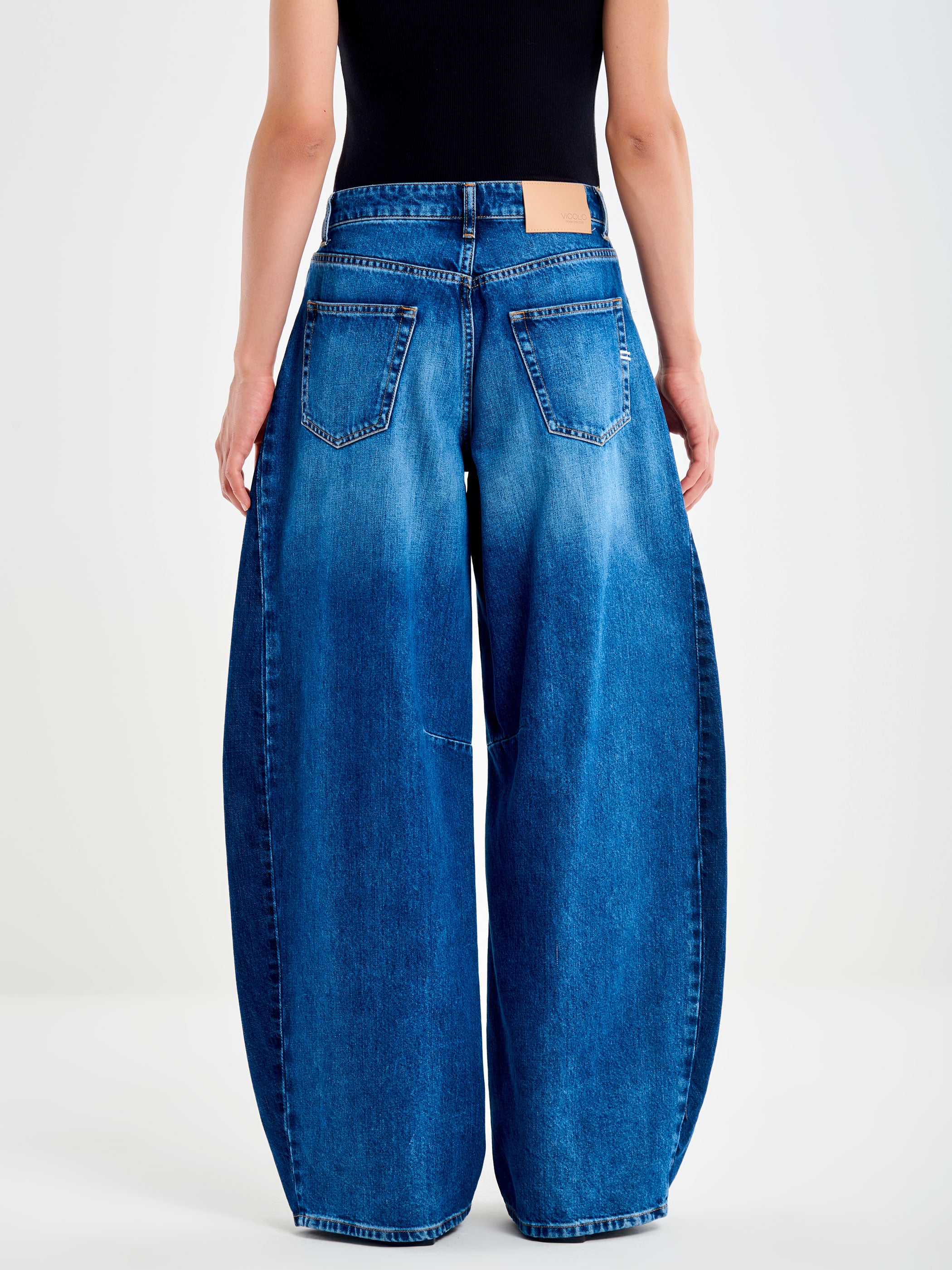 Maite Barrel Two-Tone Denim Jeans