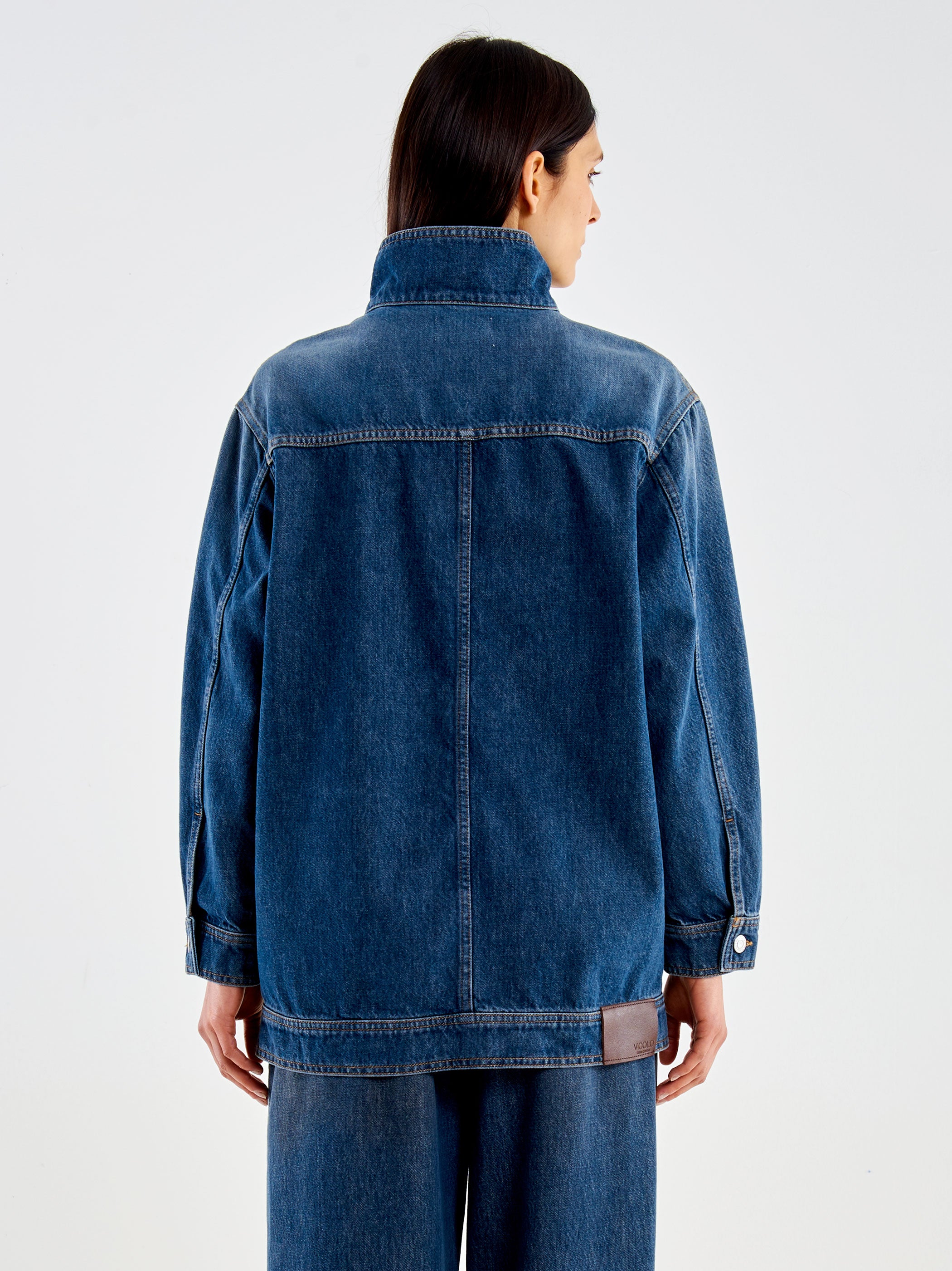 Oblique Cut Denim Jacket