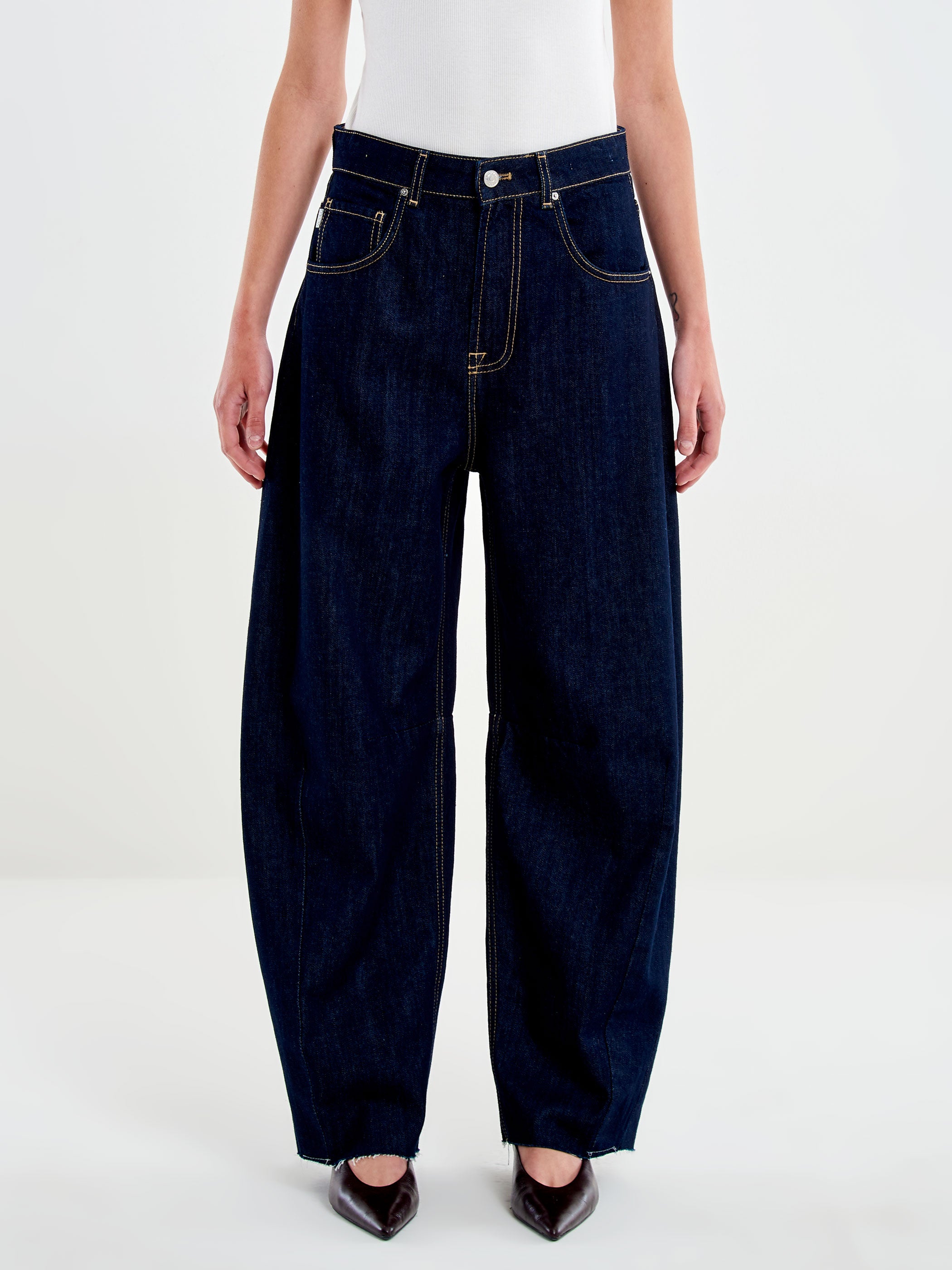 Delia Barrel Denim Rinse Jeans