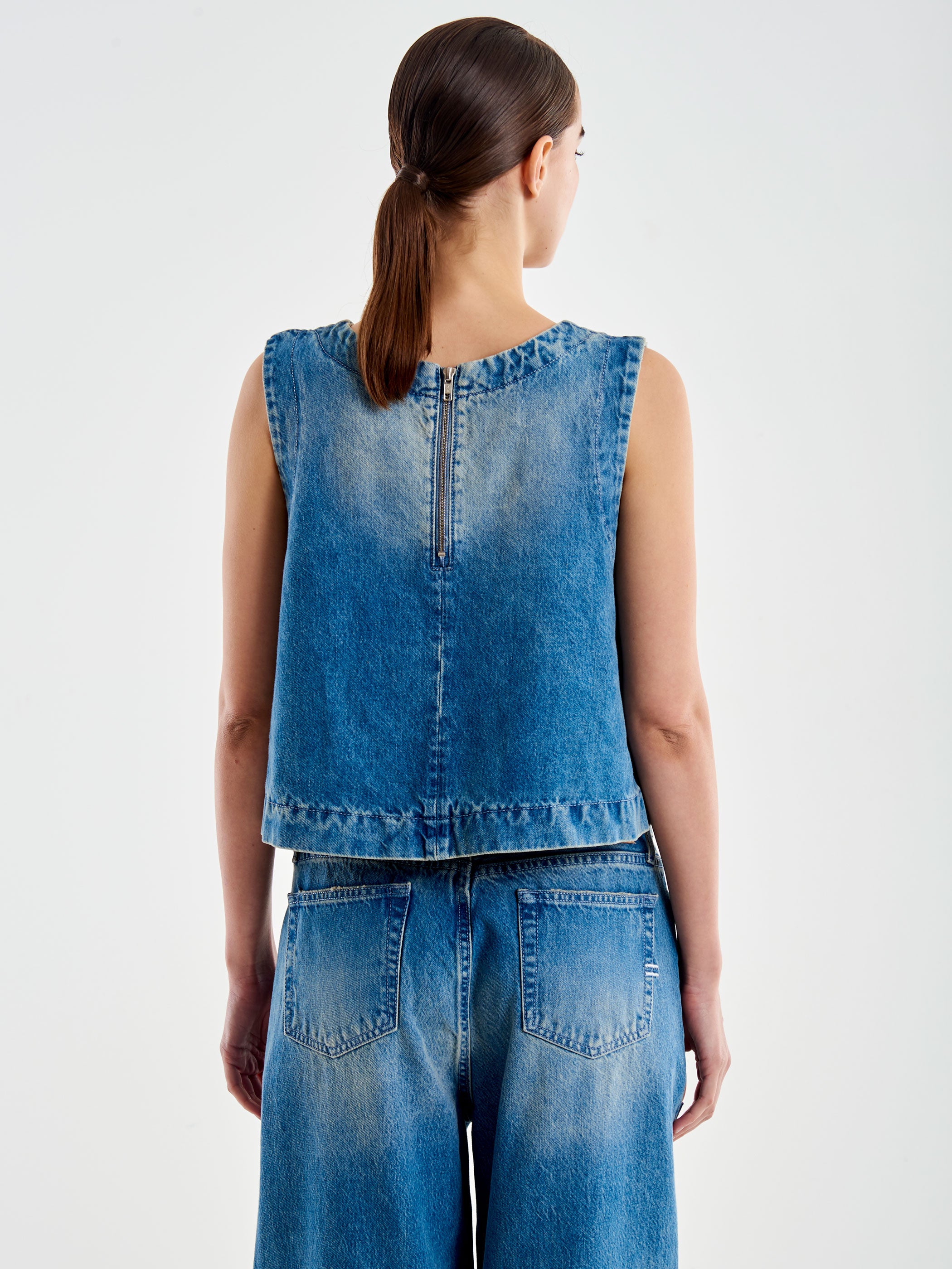 Top Denim Macramè