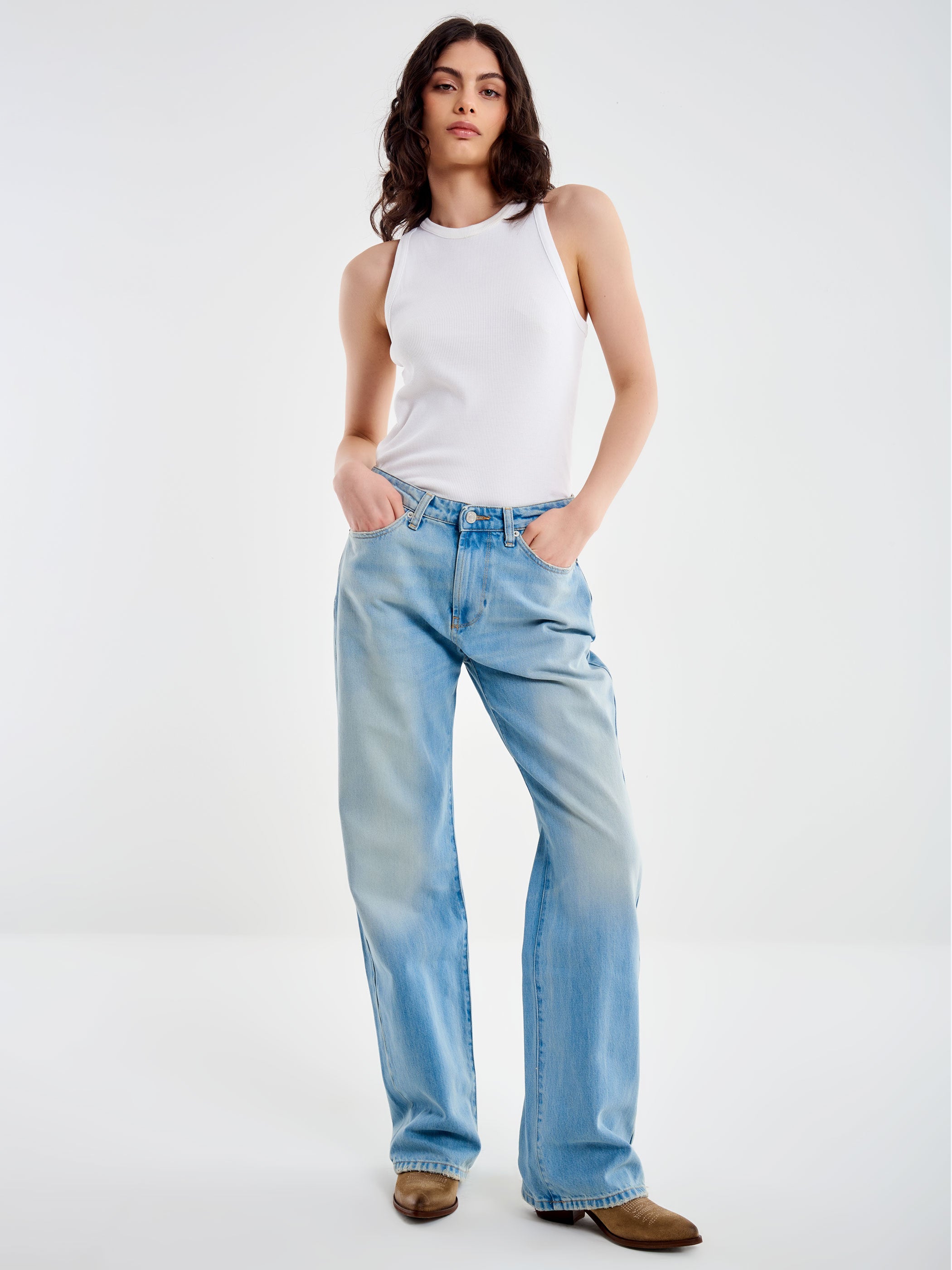 デニム・ジーパン ICON DENIM Women Denim Pants IRIS8044 Grey Iris - Women's Wide Leg Jeans | ICON DENIM Los Angeles