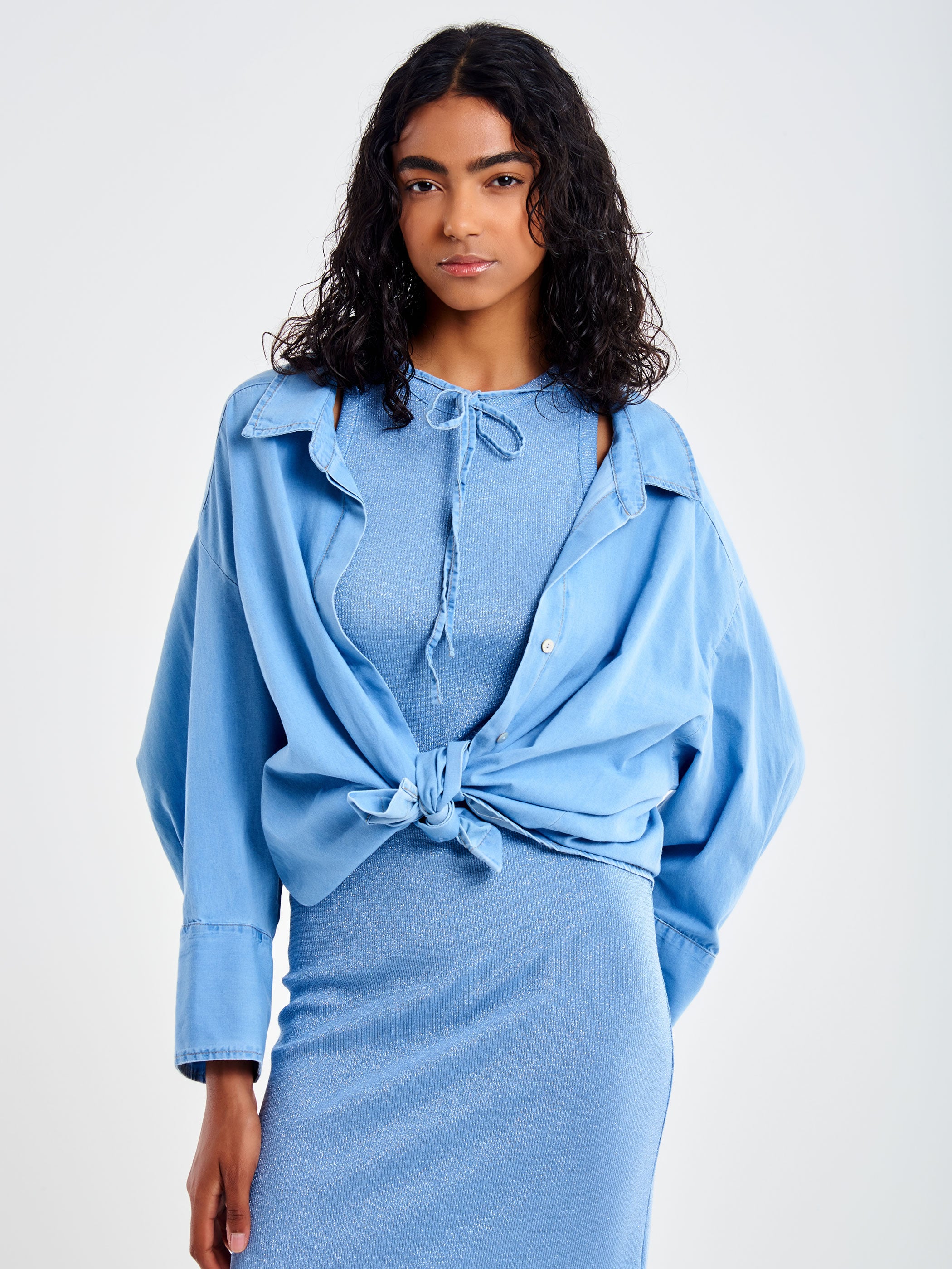 VICOLO 売れ筋商品|||ヴィコロ シャツ トップス レディース Denim shirts Blue Shirts and Blouses – Vicolo
