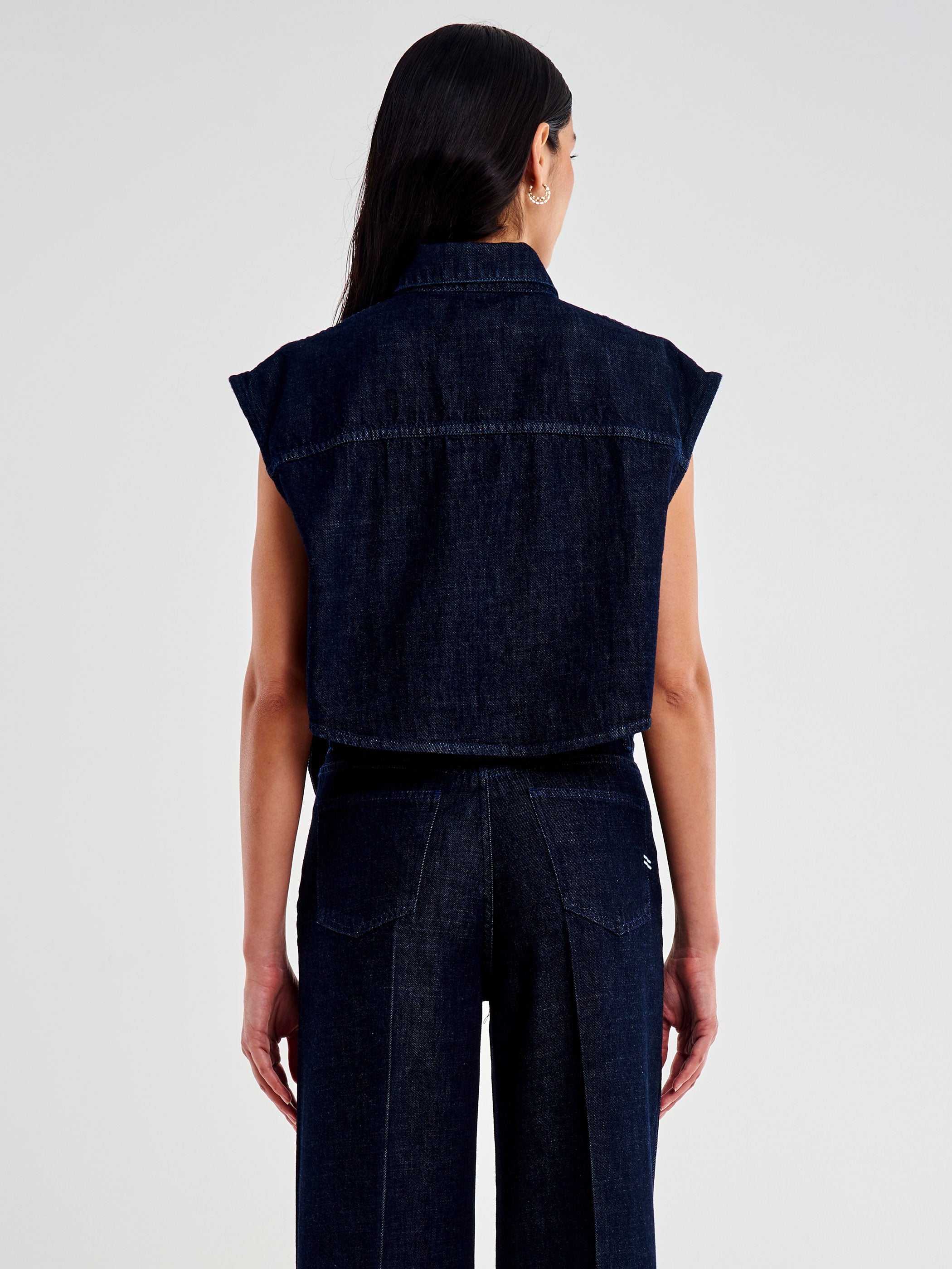 Gilet Con Tasche In Denim