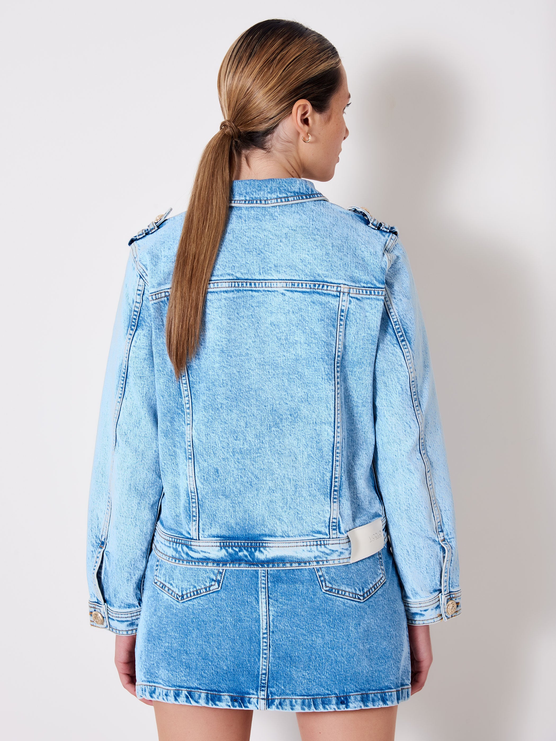 Denim Jacket with Golden Buttons