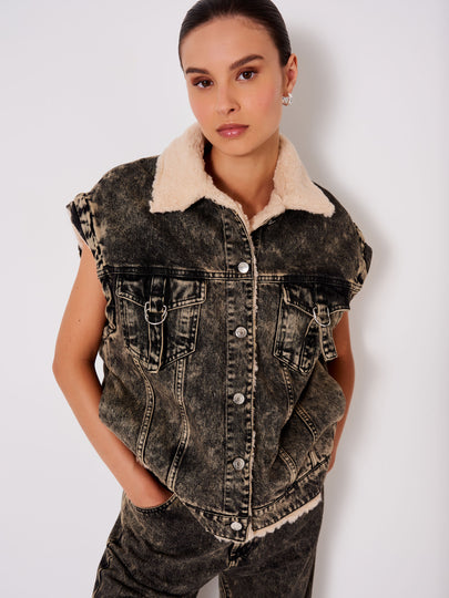 Sleeveless in Denim and Faux Fur