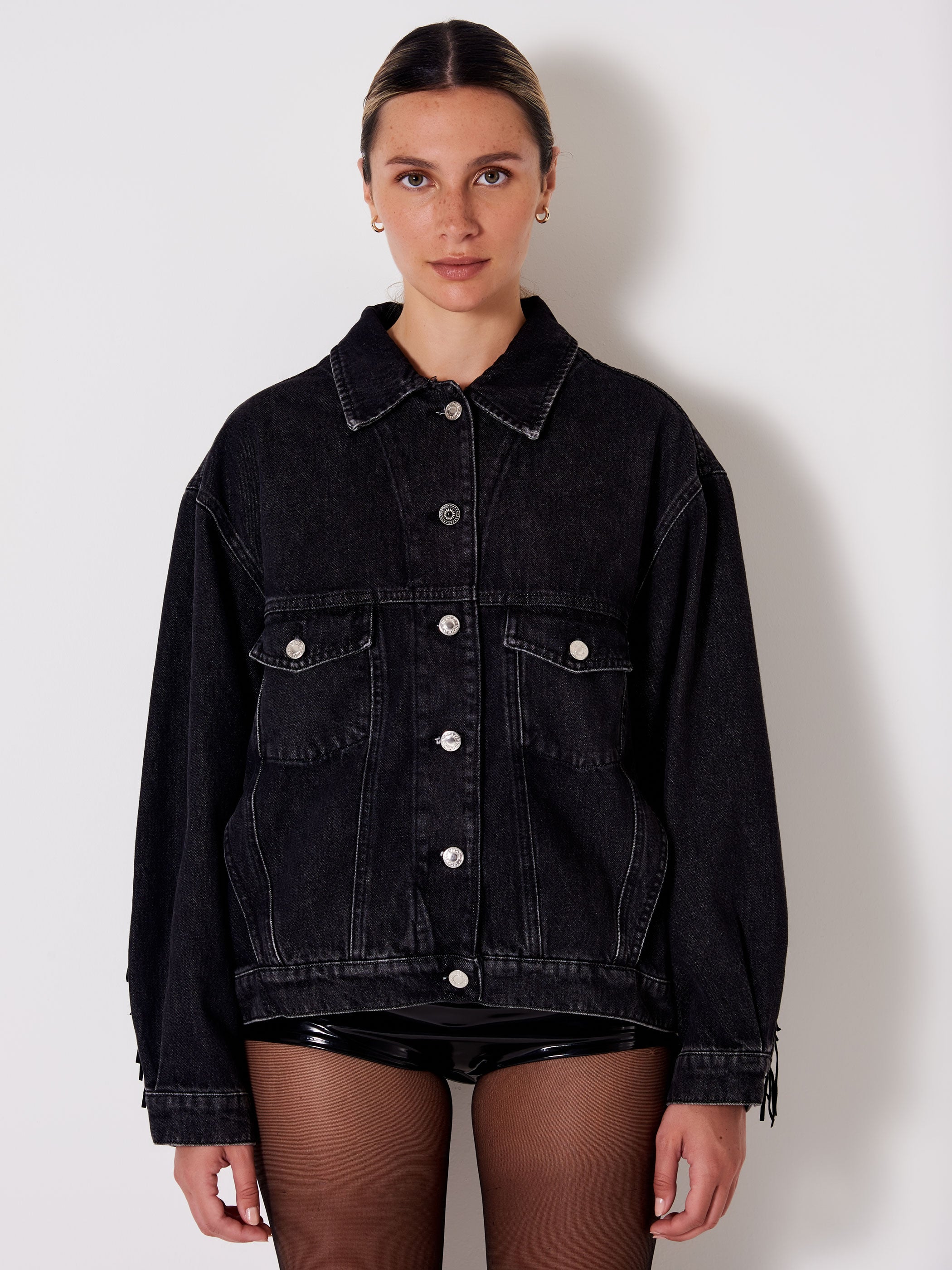 Denim Jacket with Fringes