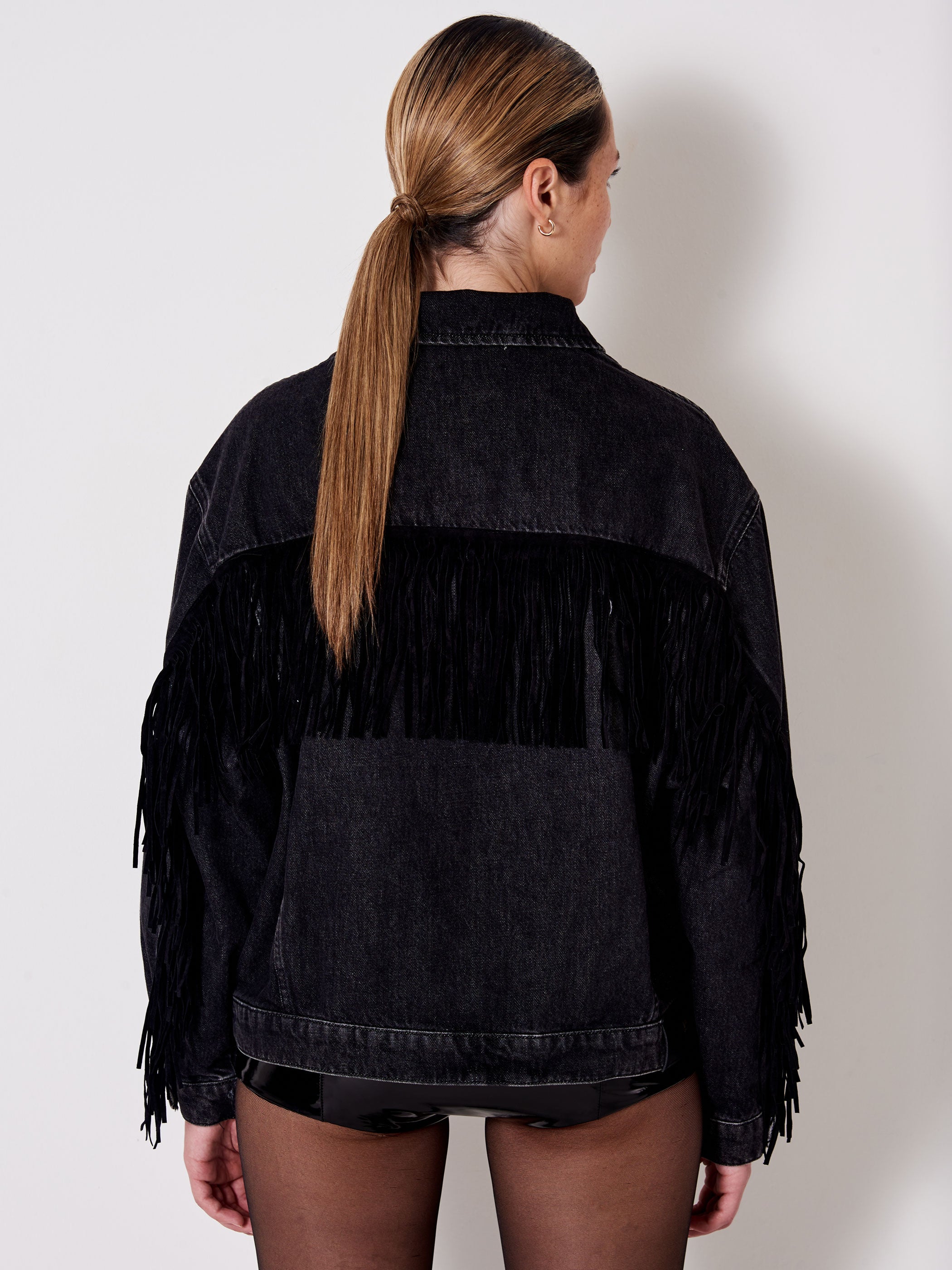 Denim Jacket with Fringes