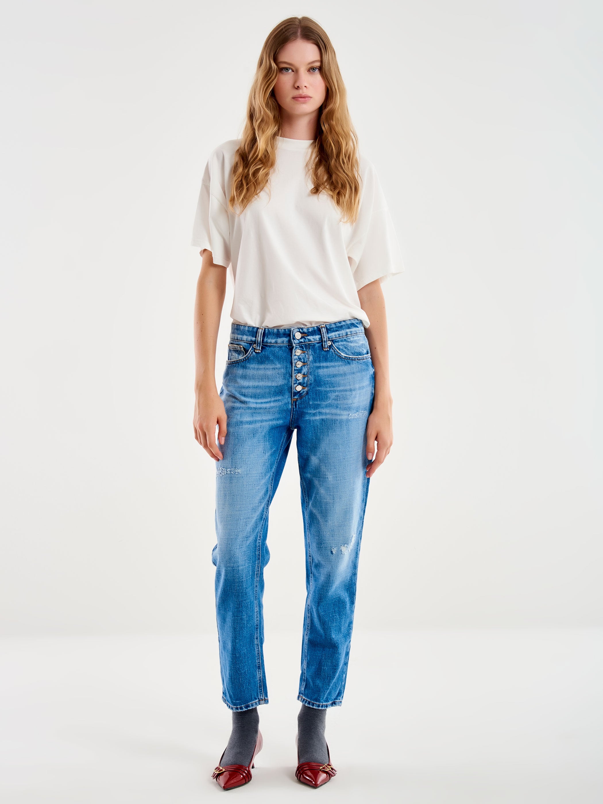 Vicolo Jeans Icon Piper Con Rotture Blu