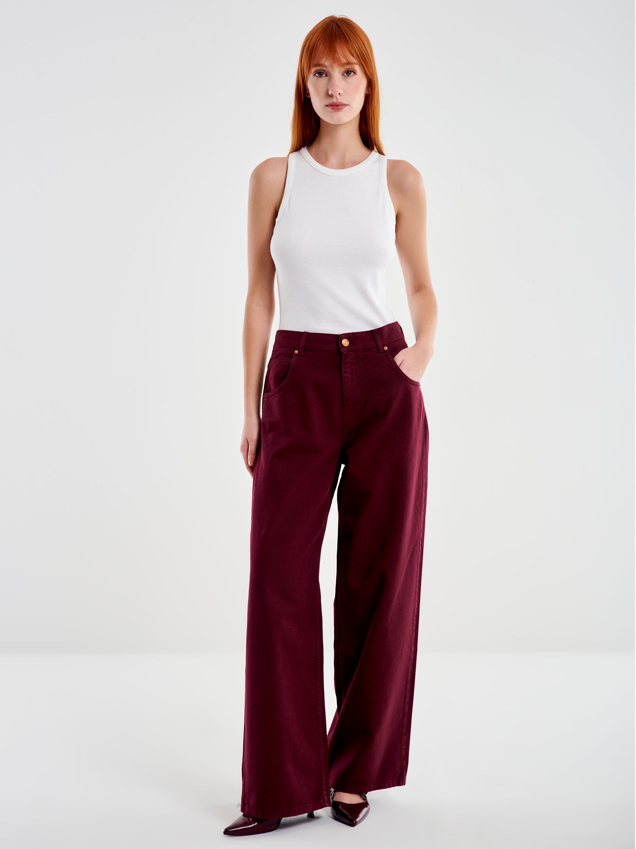 Vicolo Jeans Mia Relaxed Bordeaux Bordeaux