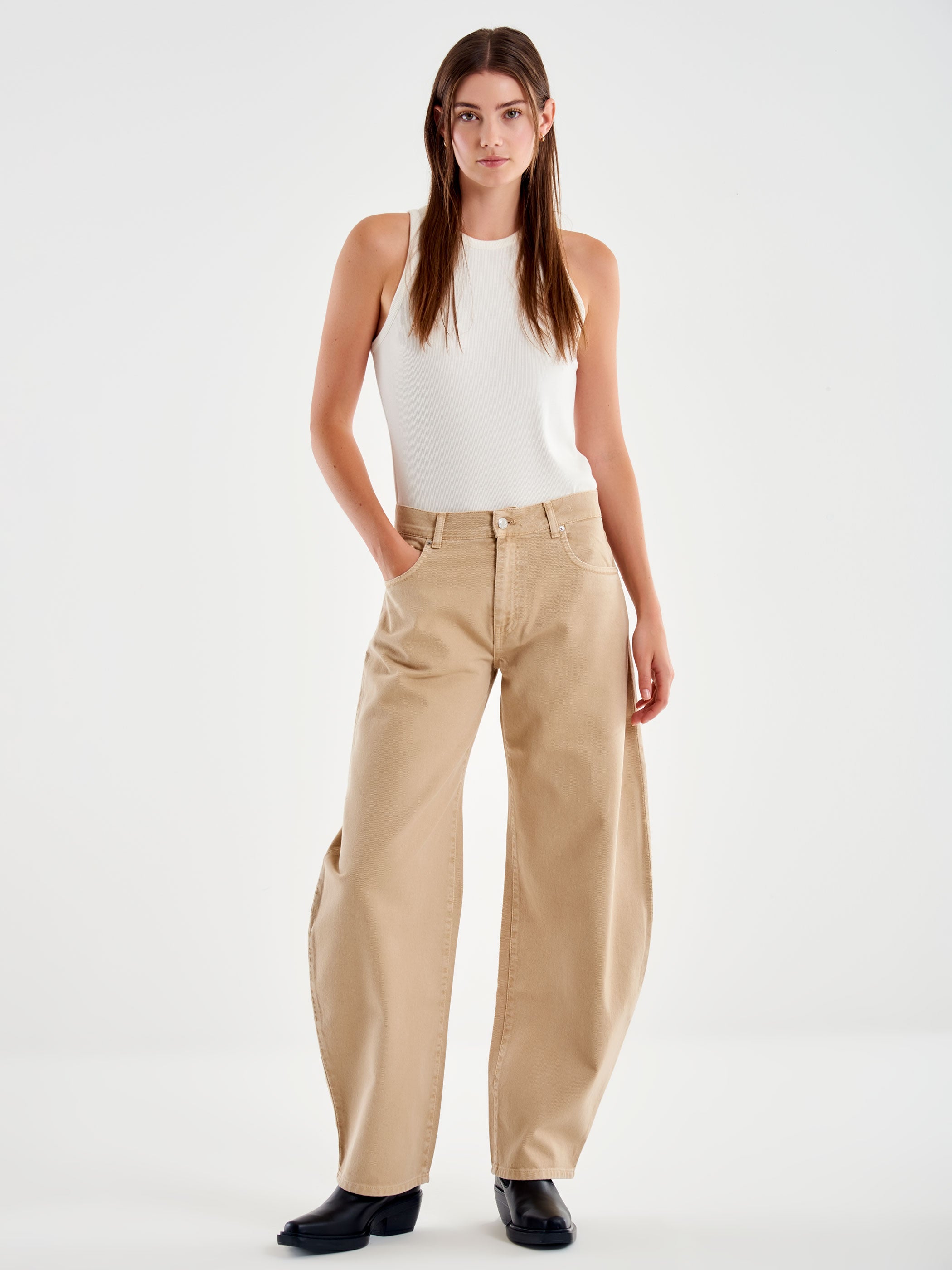 Vicolo Jeans Denise Ampio Beige Beige