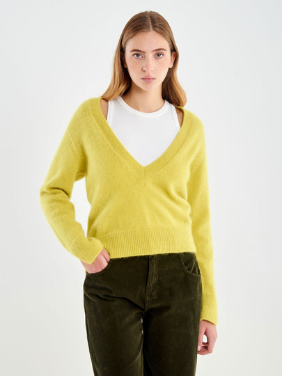 Pull in Angora Scollo a V