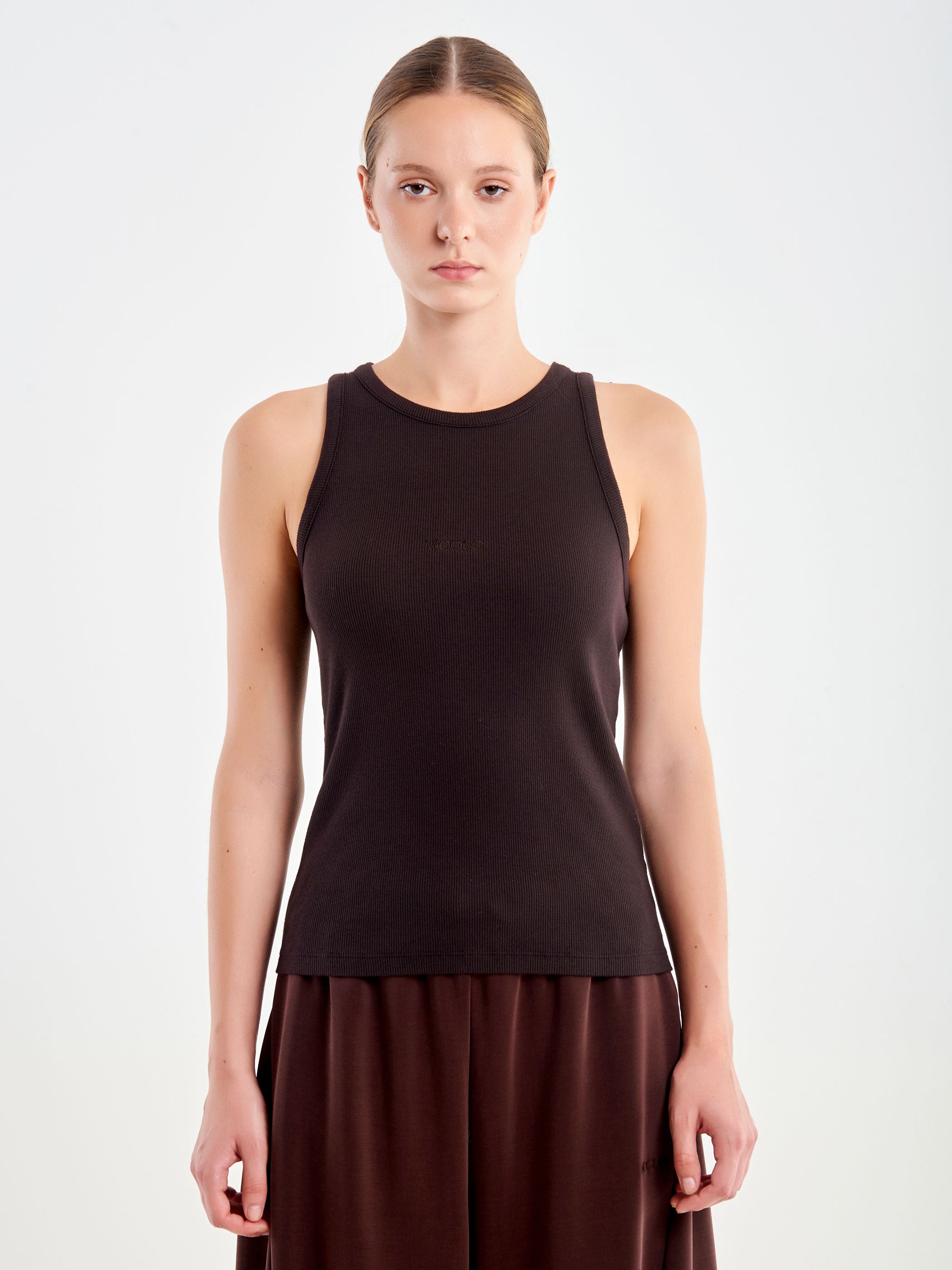 Ribbed V-neck Top