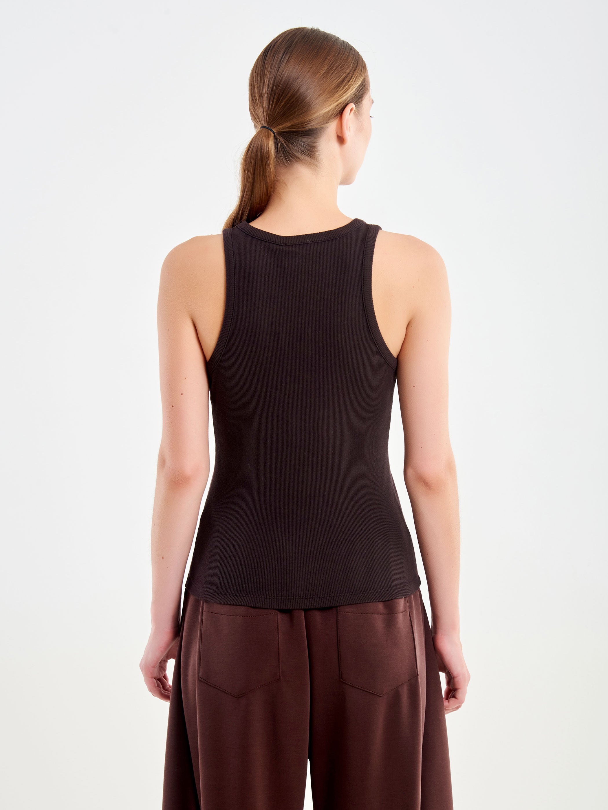 Ribbed V-neck Top