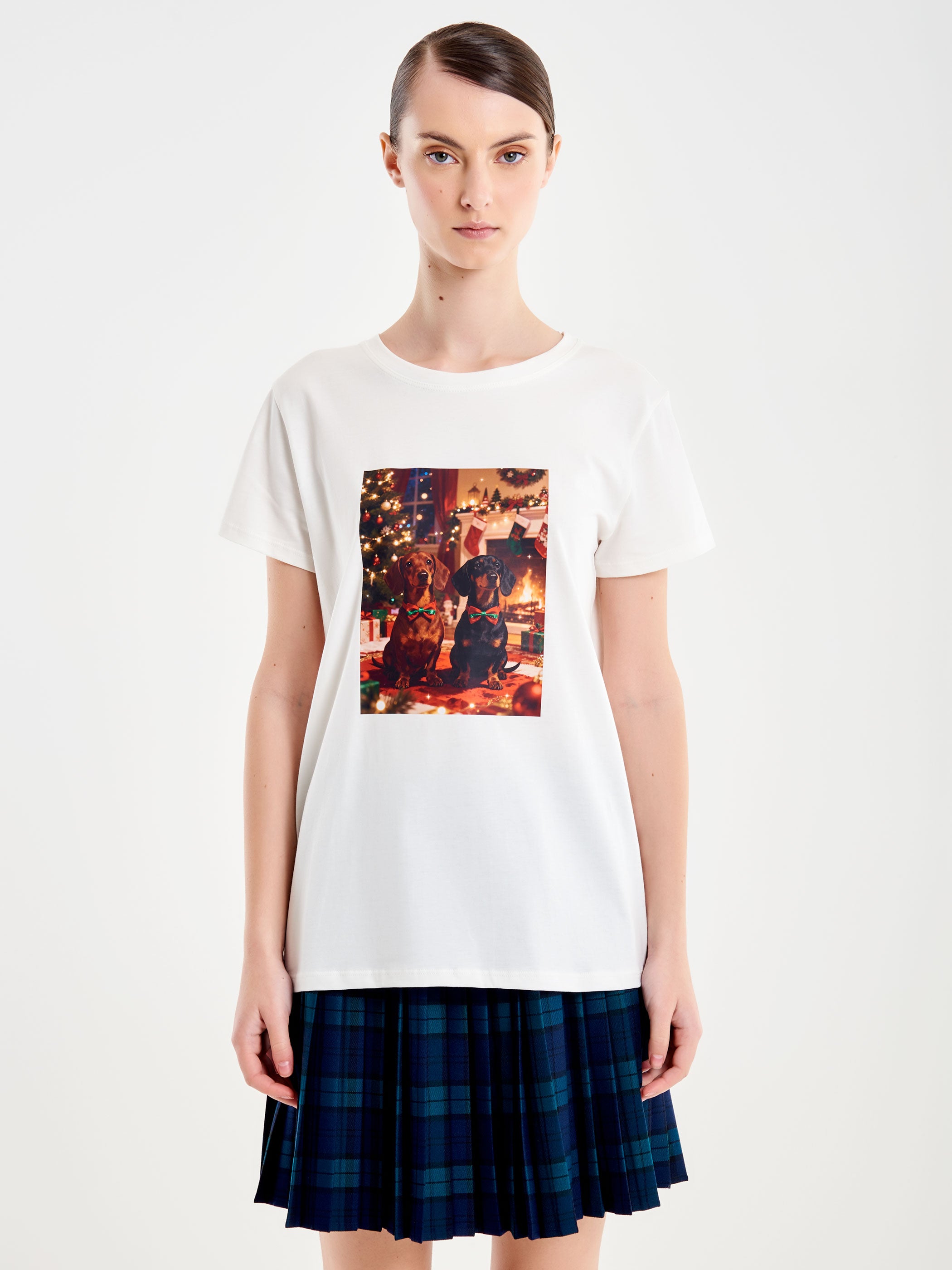 T-Shirt Stampa Bassotti Natale