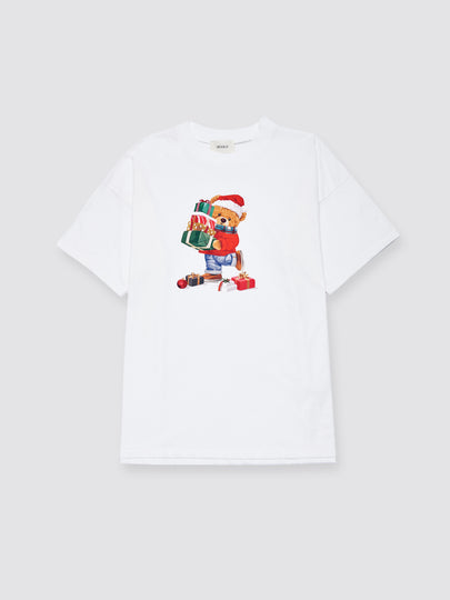 Christmas T-shirt Teddy Bear with Parcels