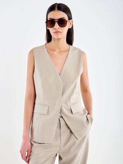 Gilet Con Abbottonatura Nascosta