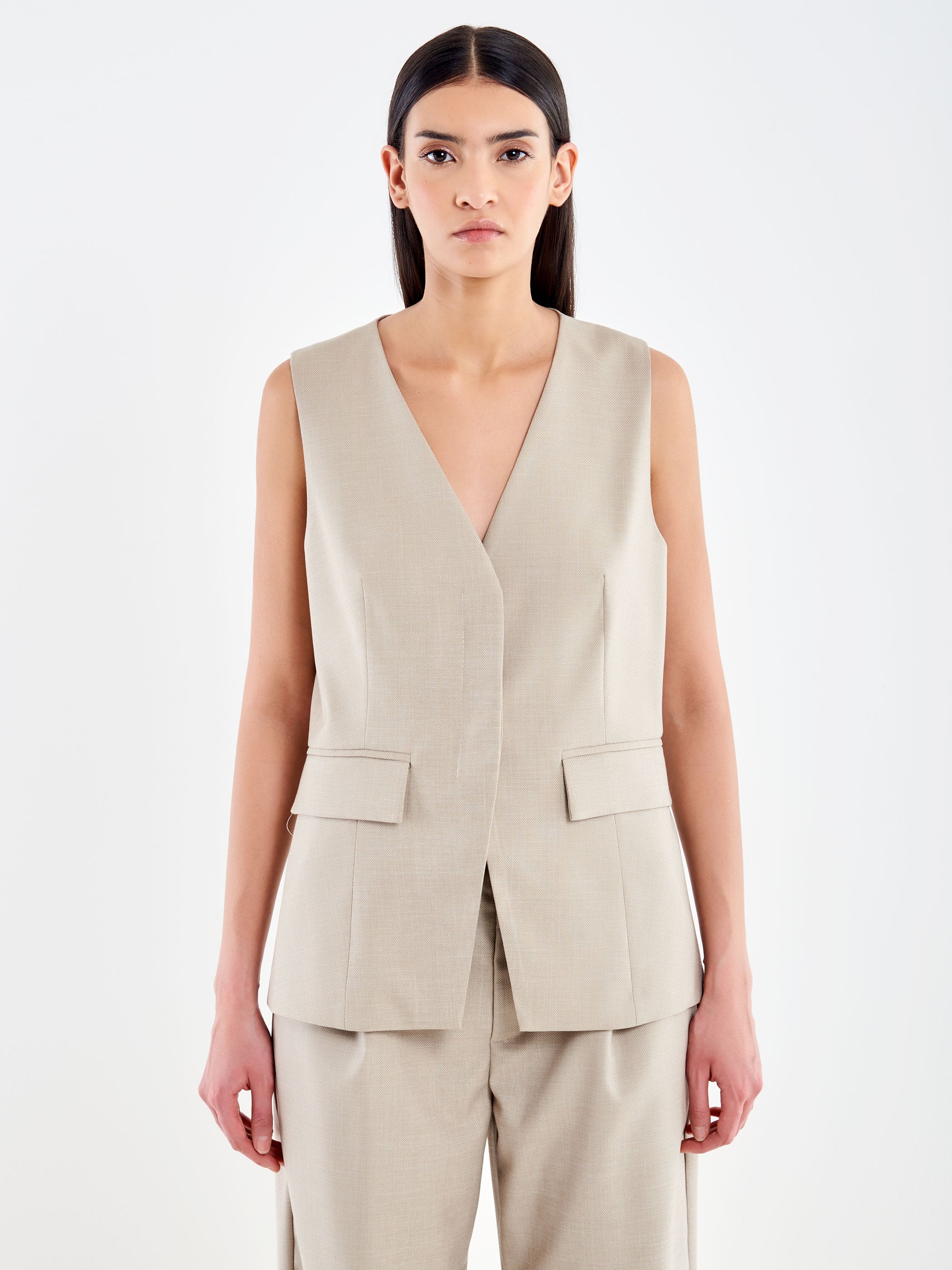 Gilet Con Abbottonatura Nascosta