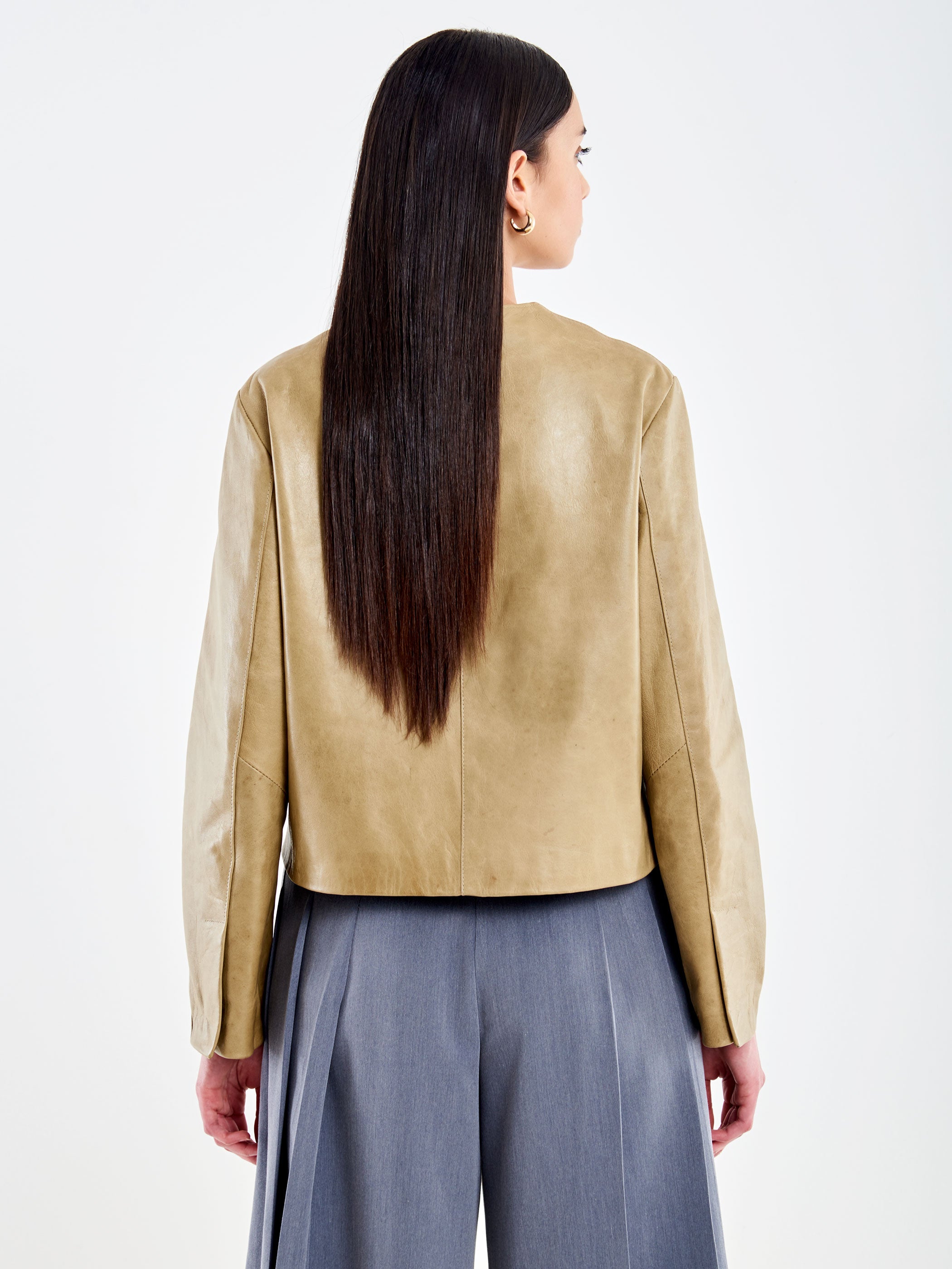 Giacca in Pelle Invecchiata