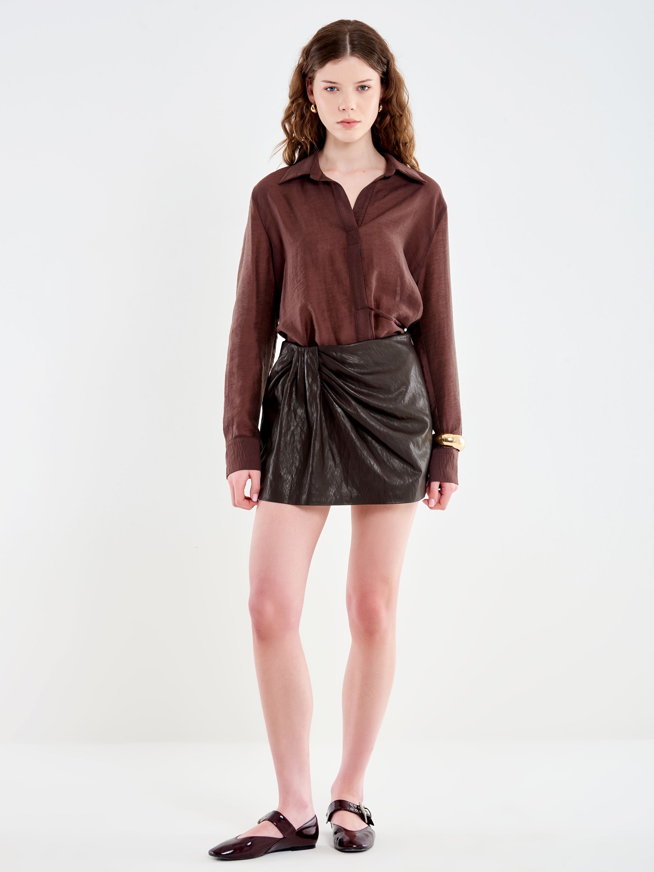 Mini Gonna Pantalone in Ecopelle