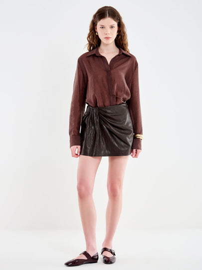 Mini Gonna Pantalone in Ecopelle