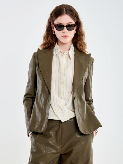 Blazer in Ecopelle Stropicciata