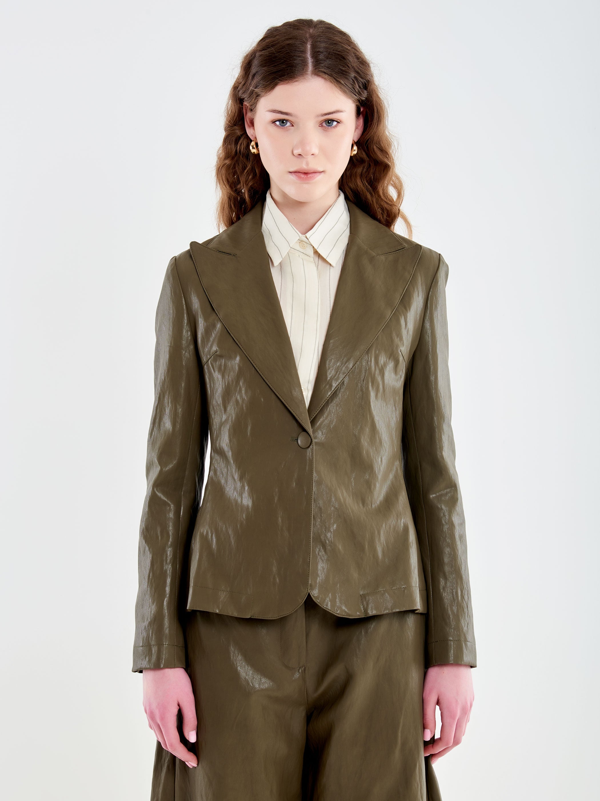 Blazer in Ecopelle Stropicciata