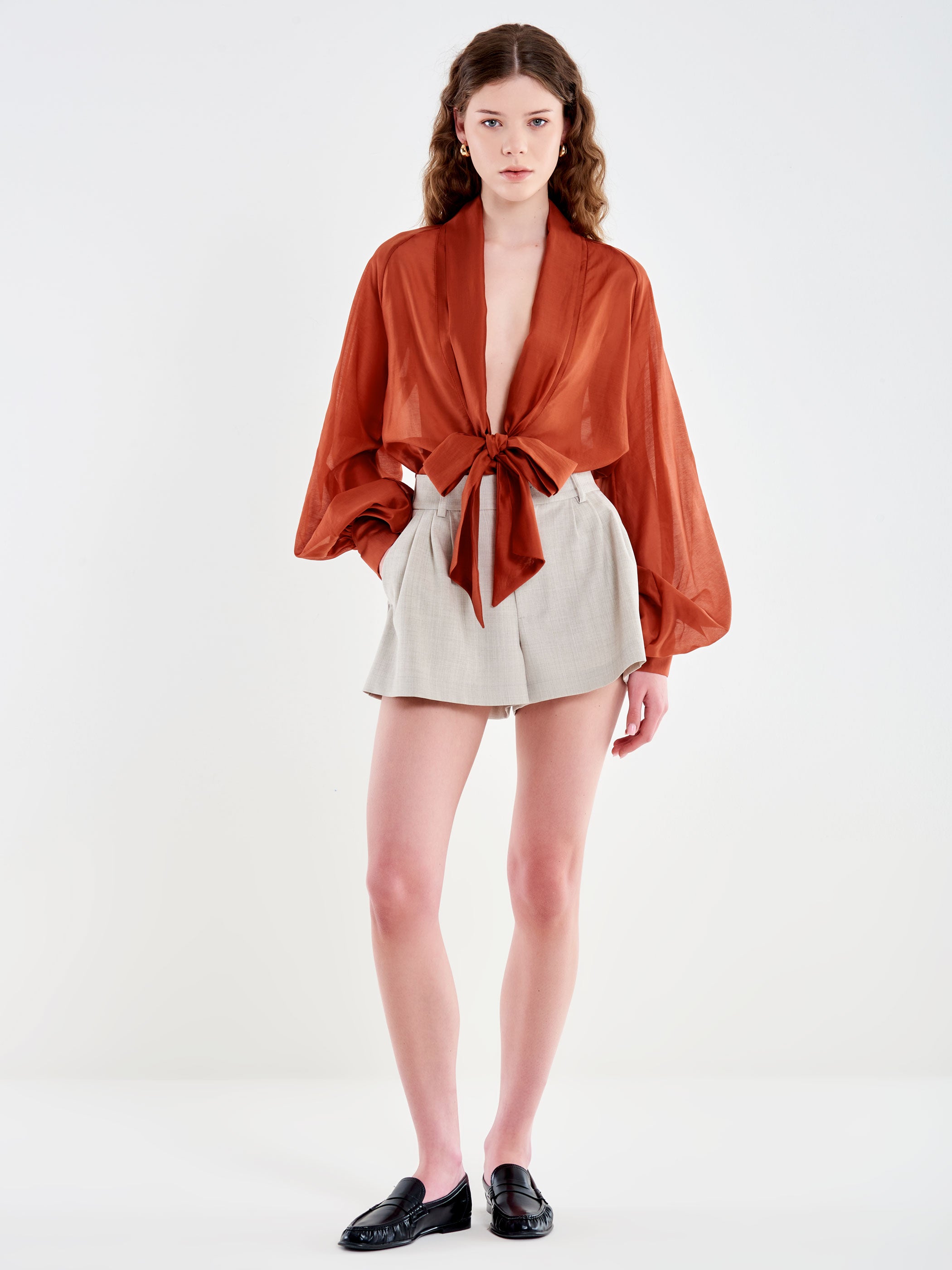 Camicia in Voile con Fiocco