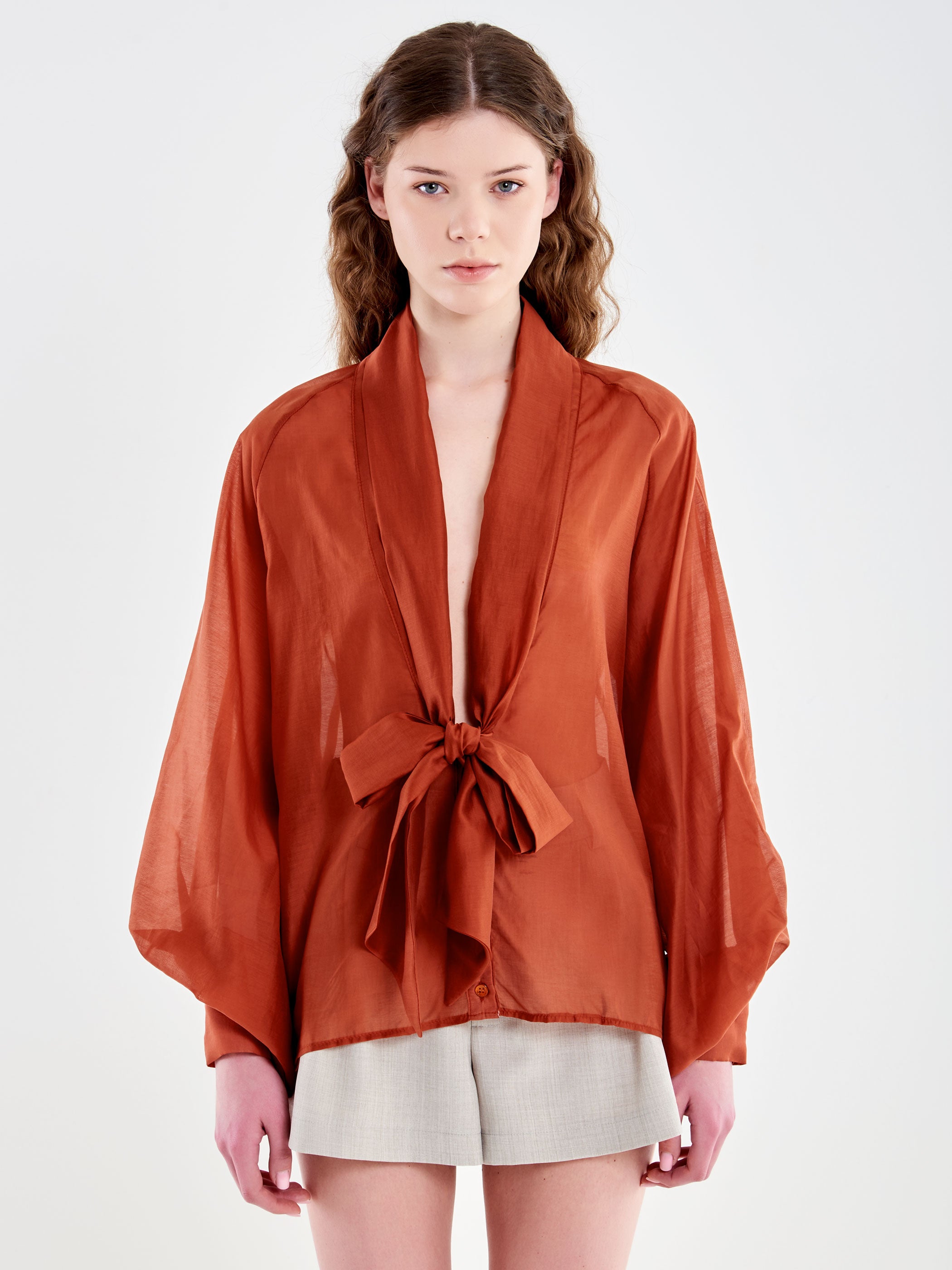 Camicia in Voile con Fiocco