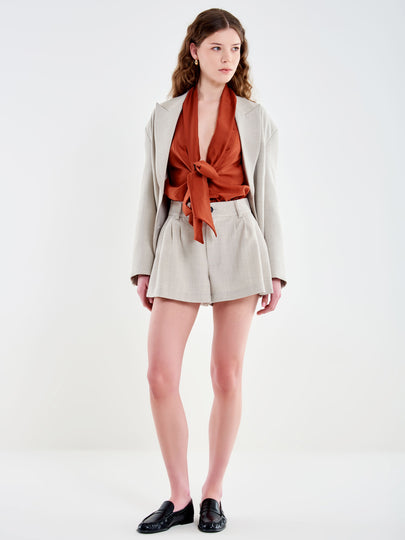 Shorts a Pieghe Modello Farfalla