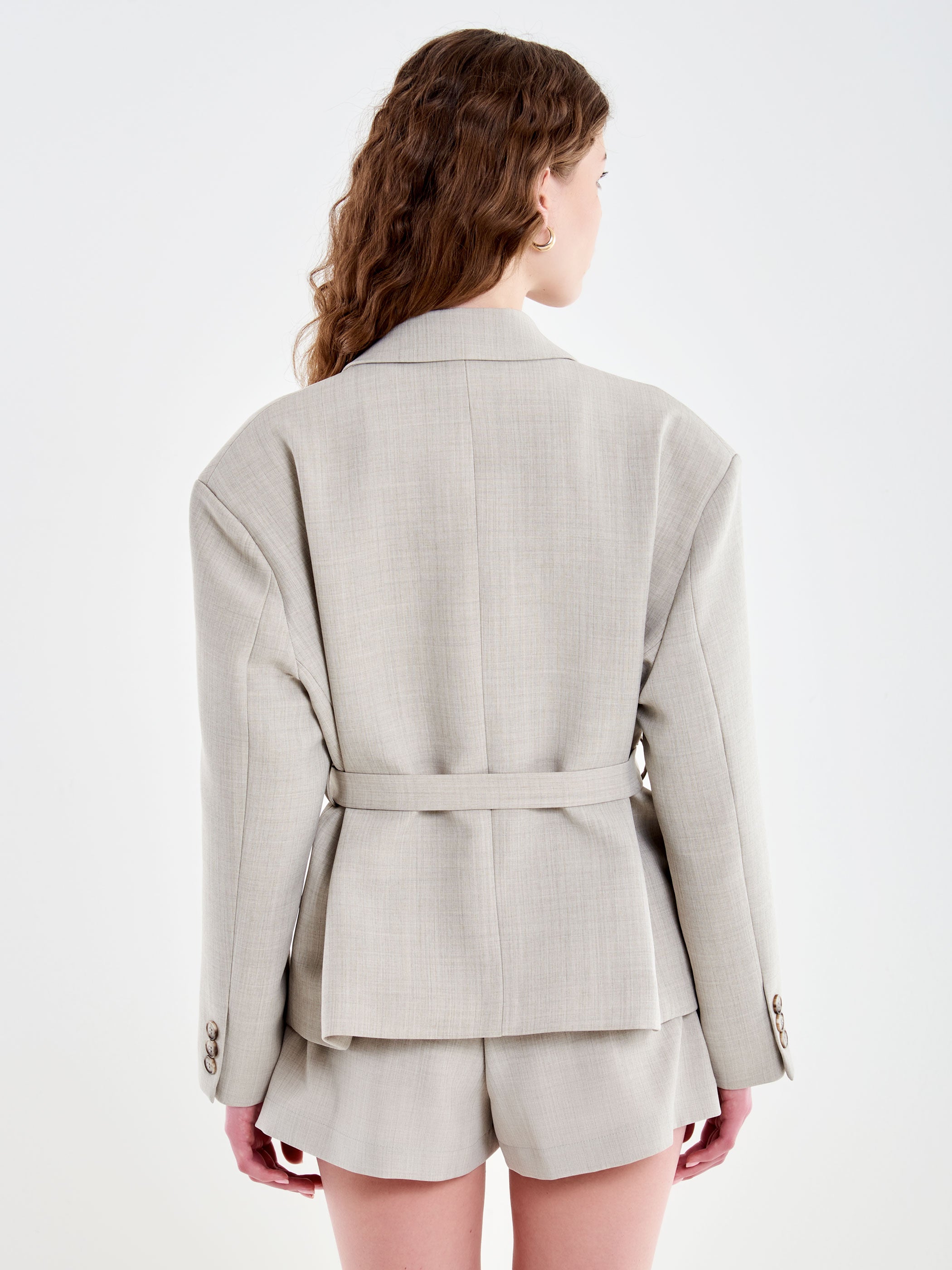 Blazer Over Crop con Cintura