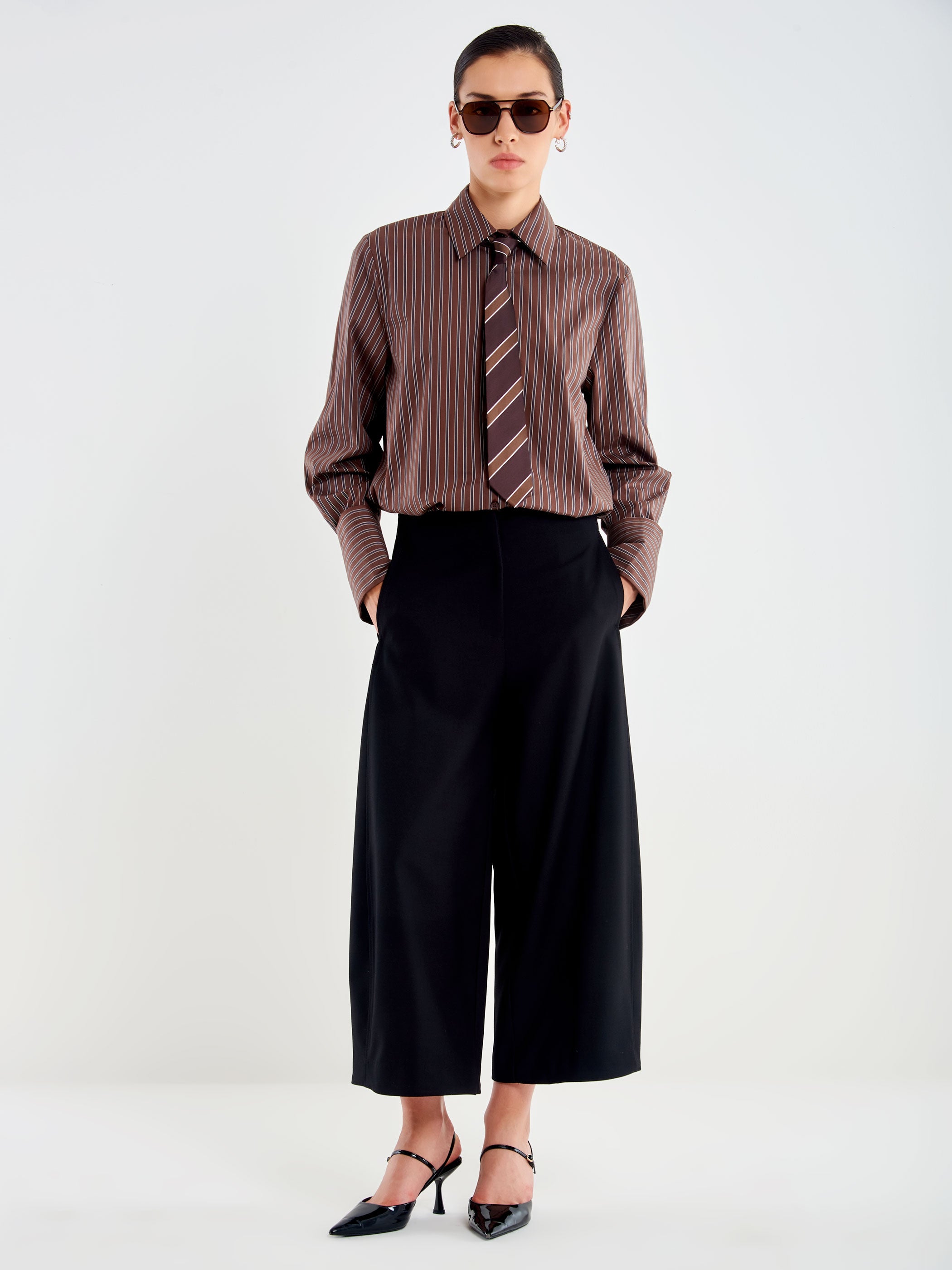 Wide-Leg Bermuda Shorts