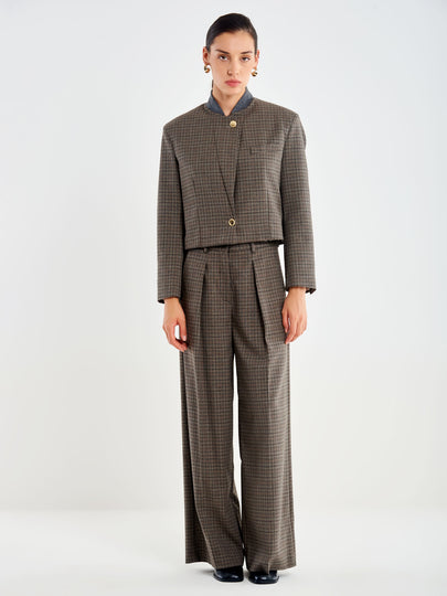 Checked Palazzo Trousers