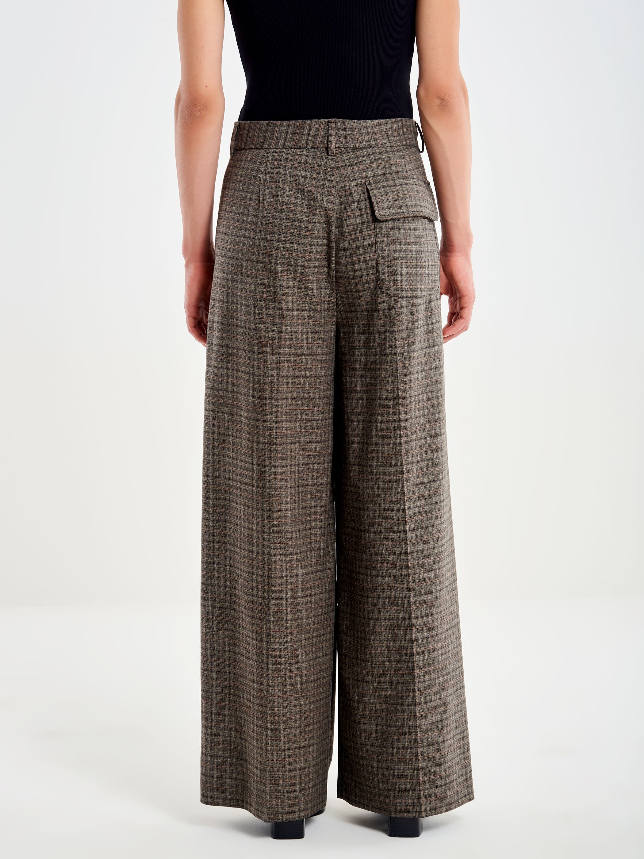 Checked Palazzo Trousers